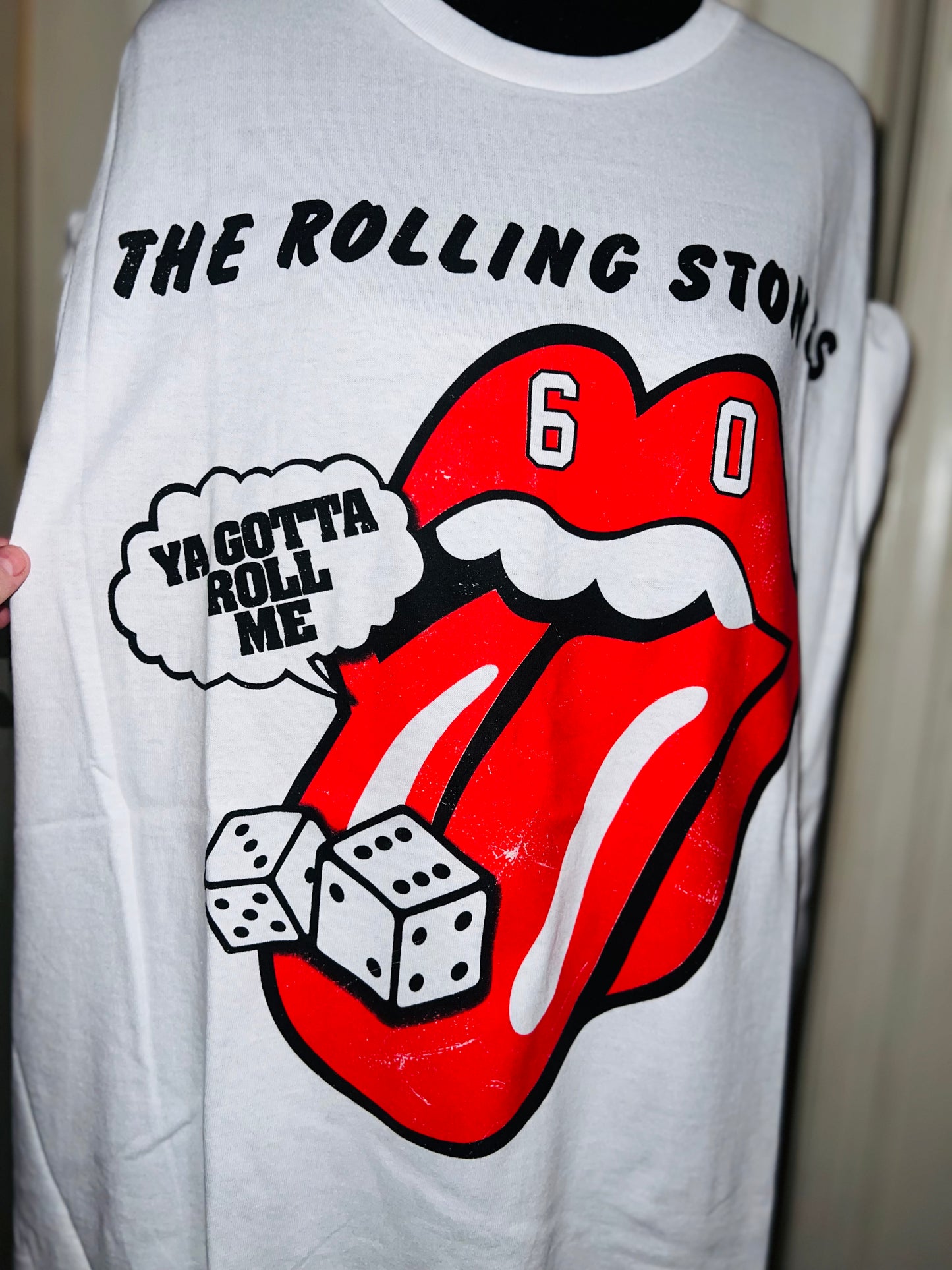 Rolling Stones Tumbling Dice Oversized Distressed Tee