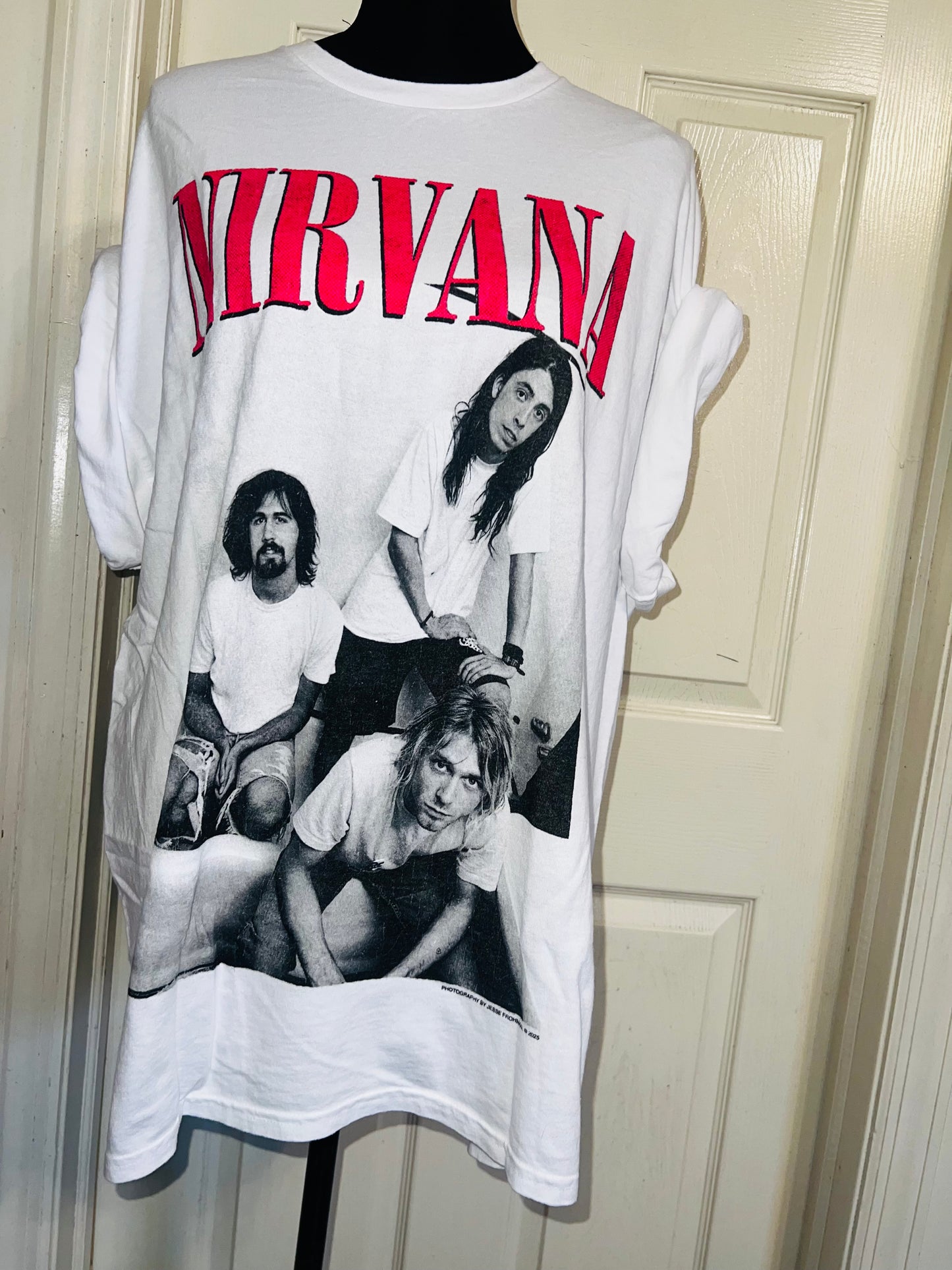 Nirvana Double Sided Oversized Distressed Tee