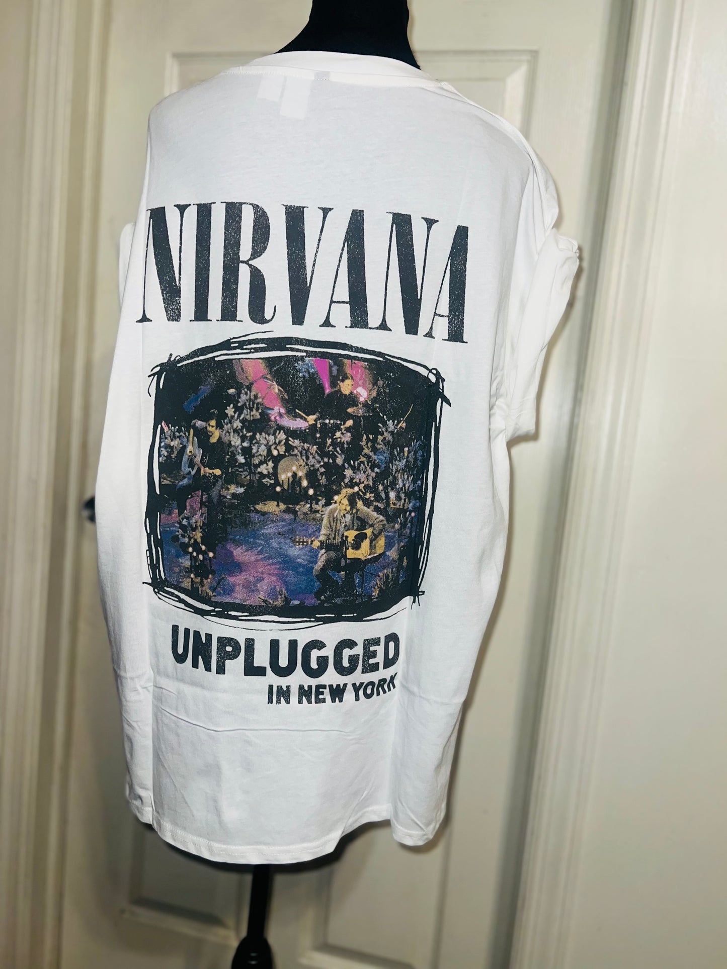 Nirvana Double Sided Oversized Distressed Tee