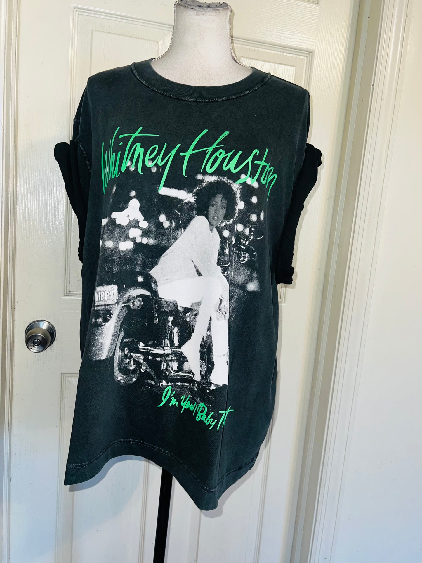 Whitney Houston Double Sided Oversized Distressed Tee