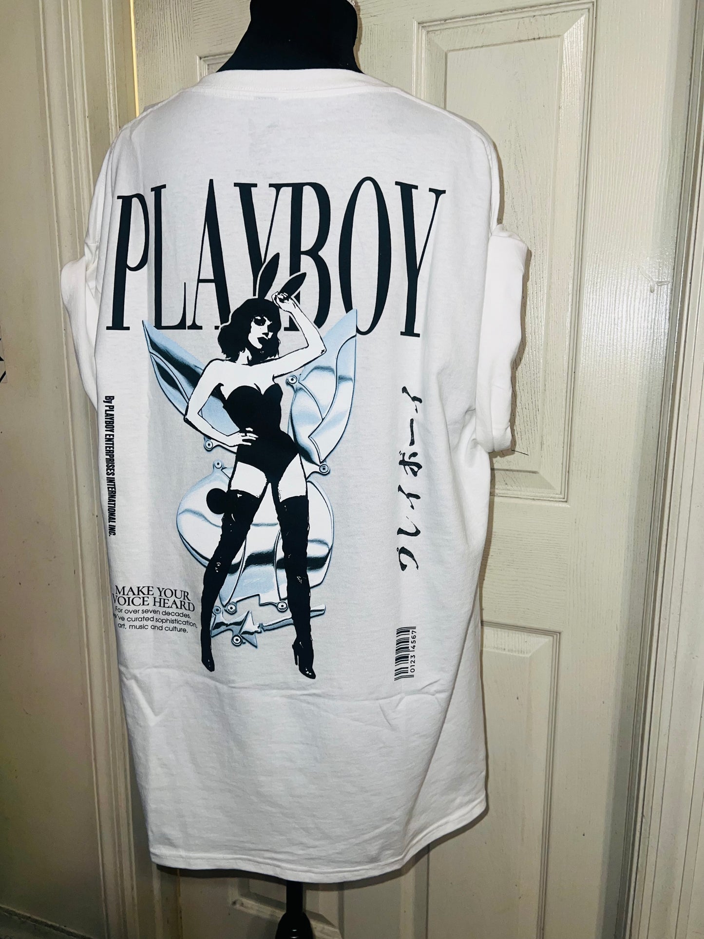 Playboy Double Sided Oversized Distressed Tee