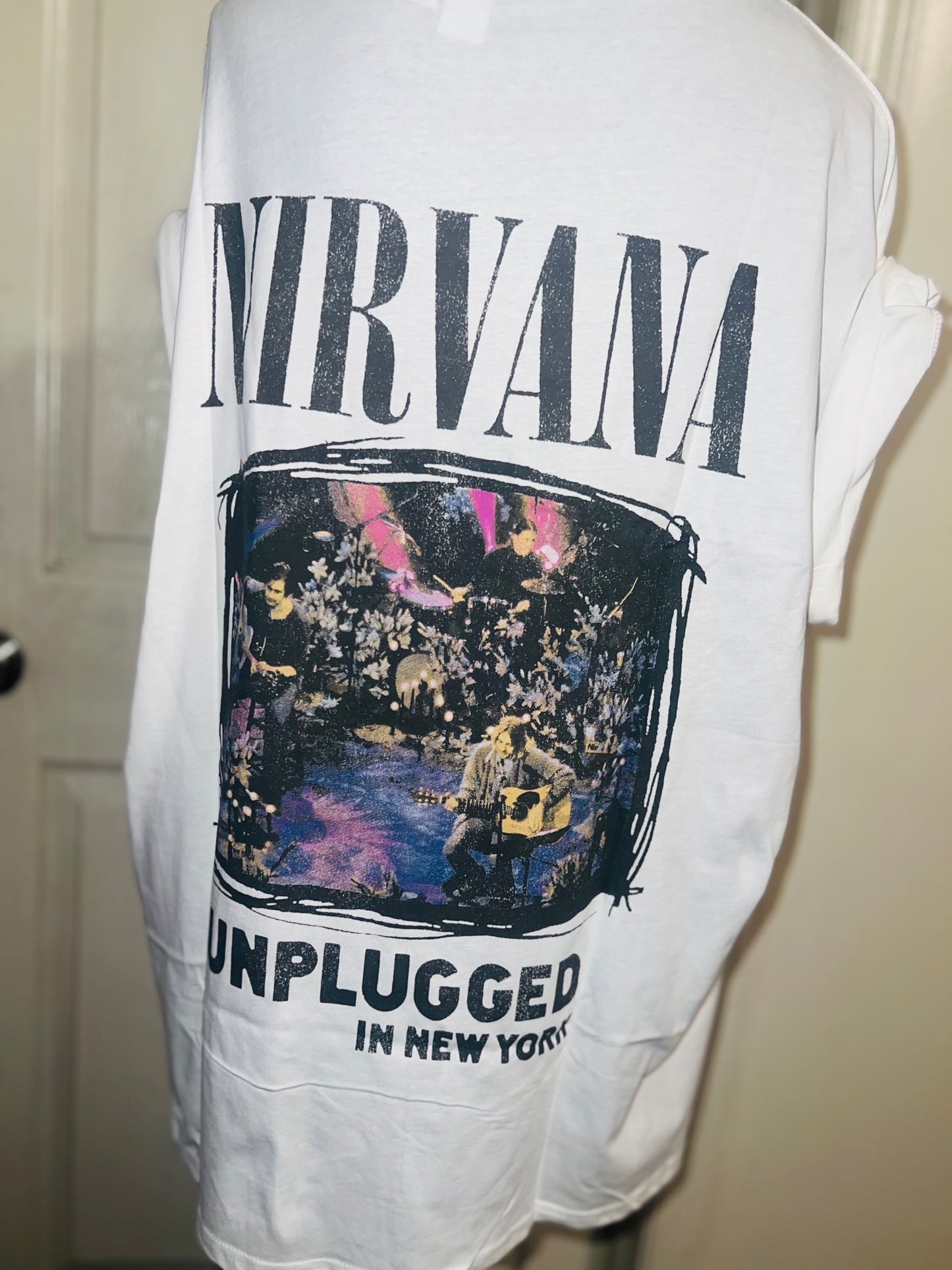 Nirvana Double Sided Oversized Distressed Tee