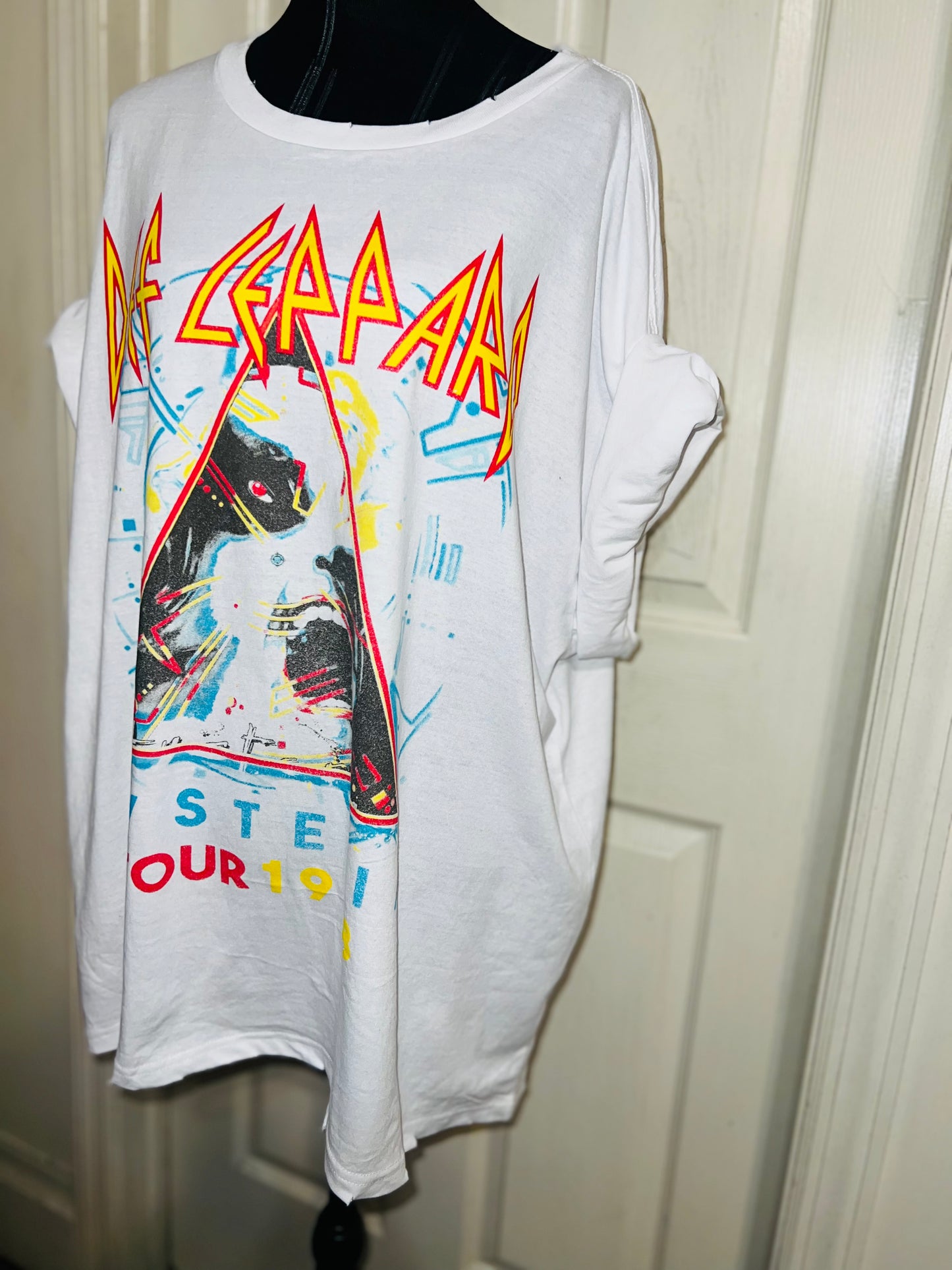 Def Leppard Double Sided Oversized Distressed Tee