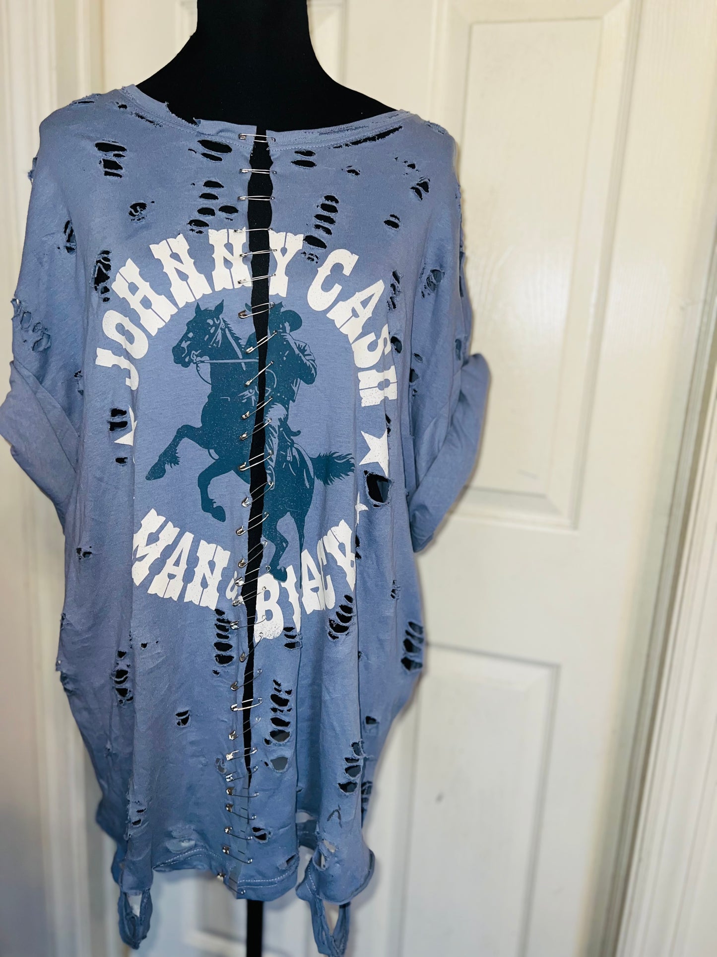Johnny Cash Split Oversized Distressed Tee