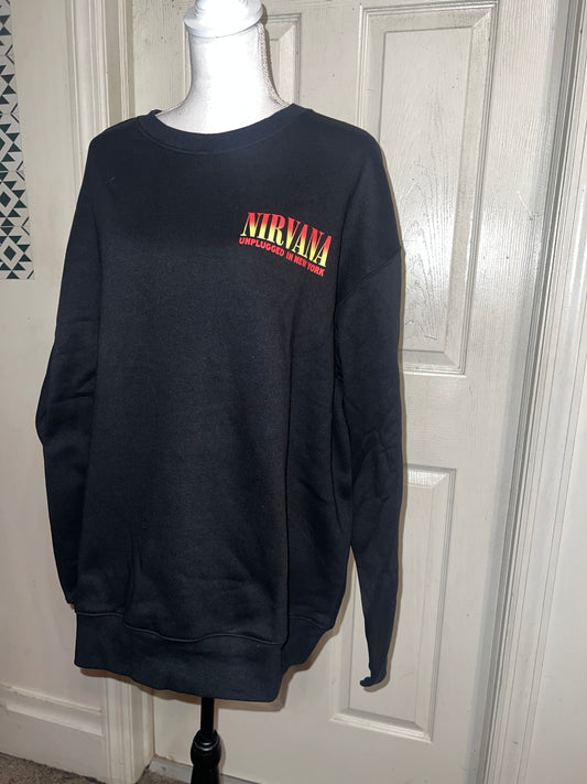 Nirvana Double Sided Oversized Distressed Sweatshirt