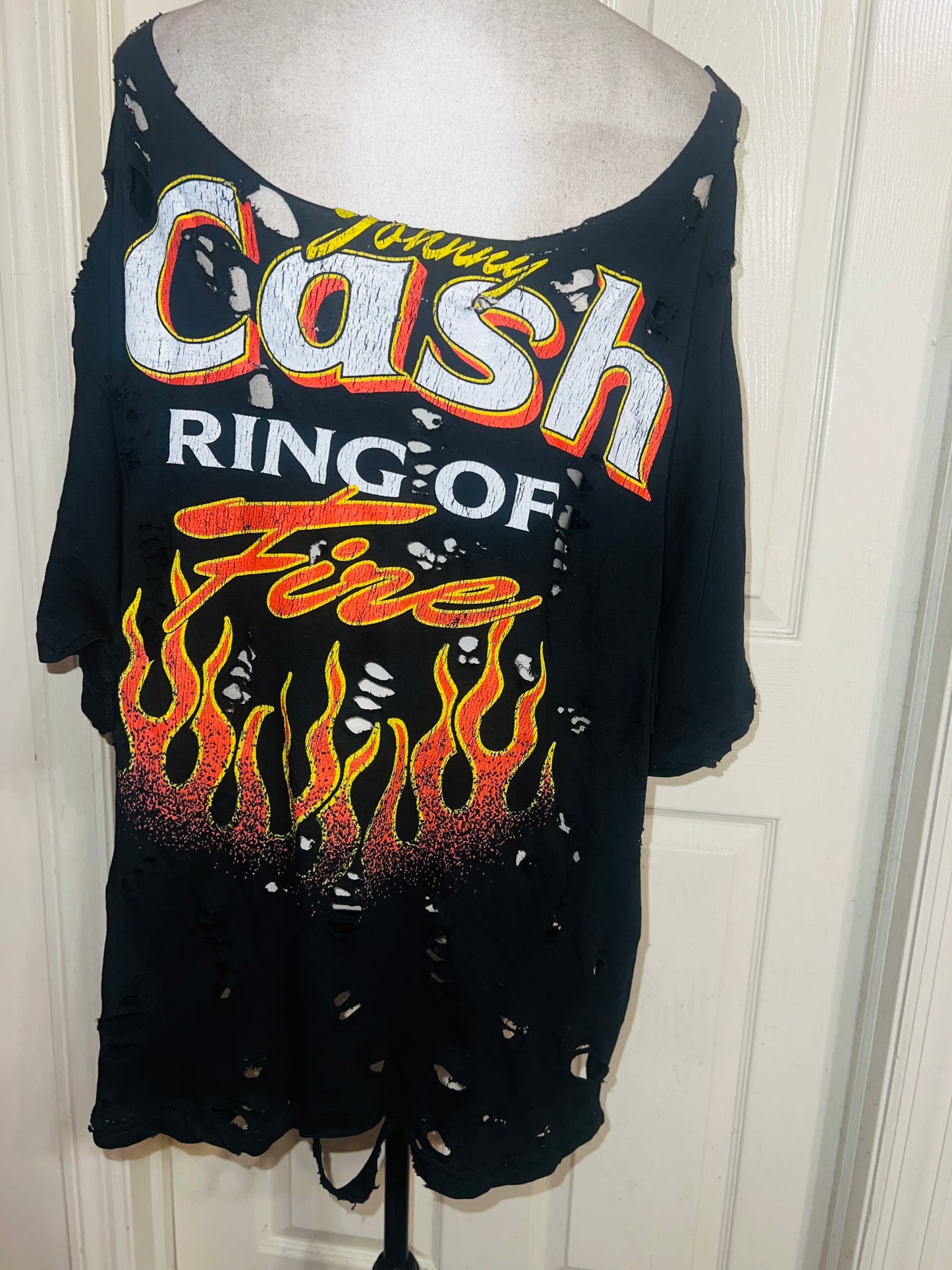 Johnny Cash Double Sided Oversized Distressed Tee