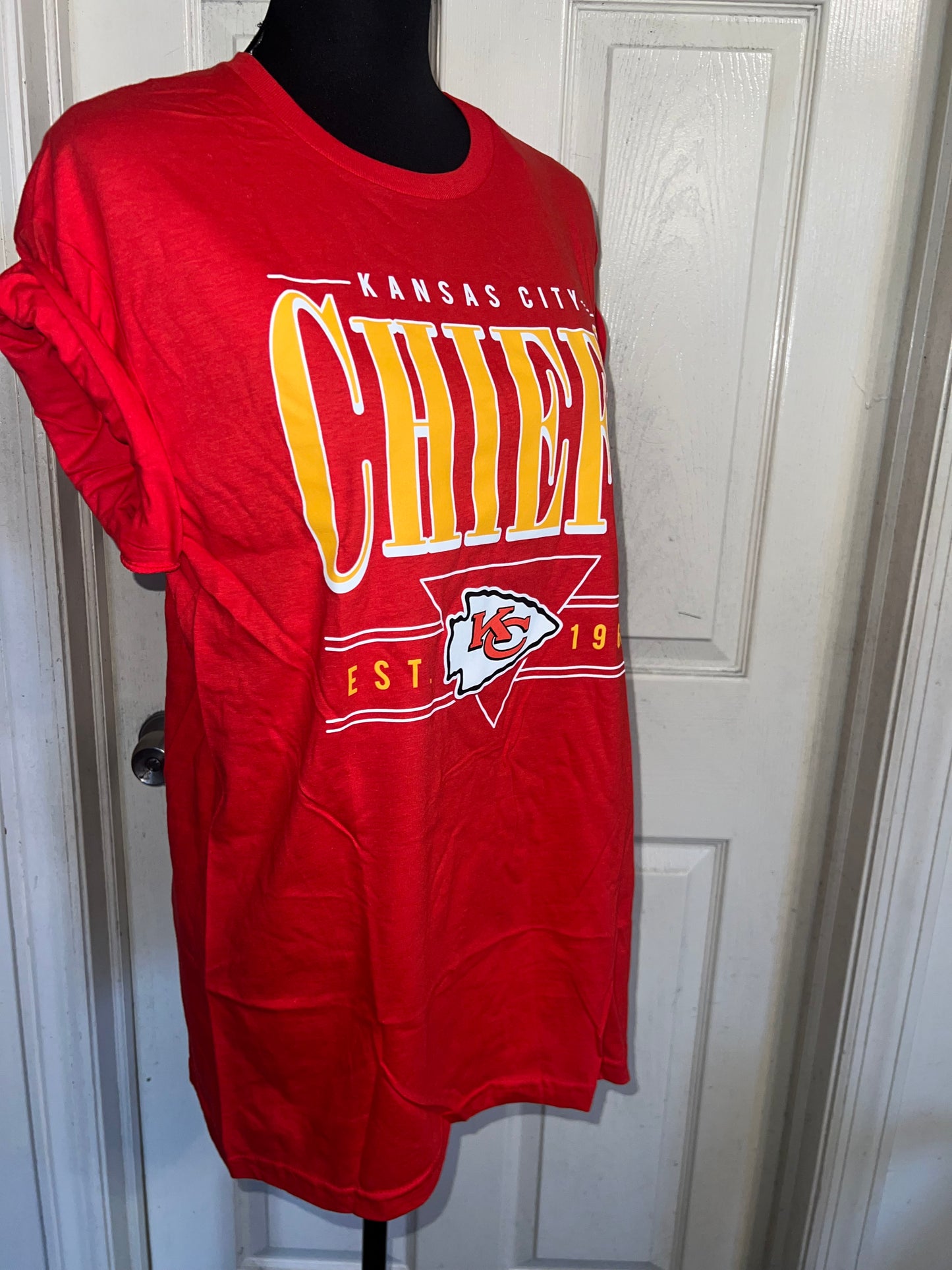 Kansas City Chiefs Oversized Distressed Tee