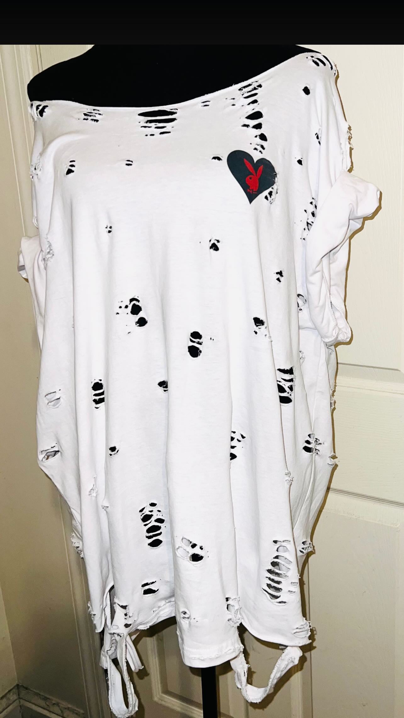 Playboy Double Sided Oversized Distressed Tee