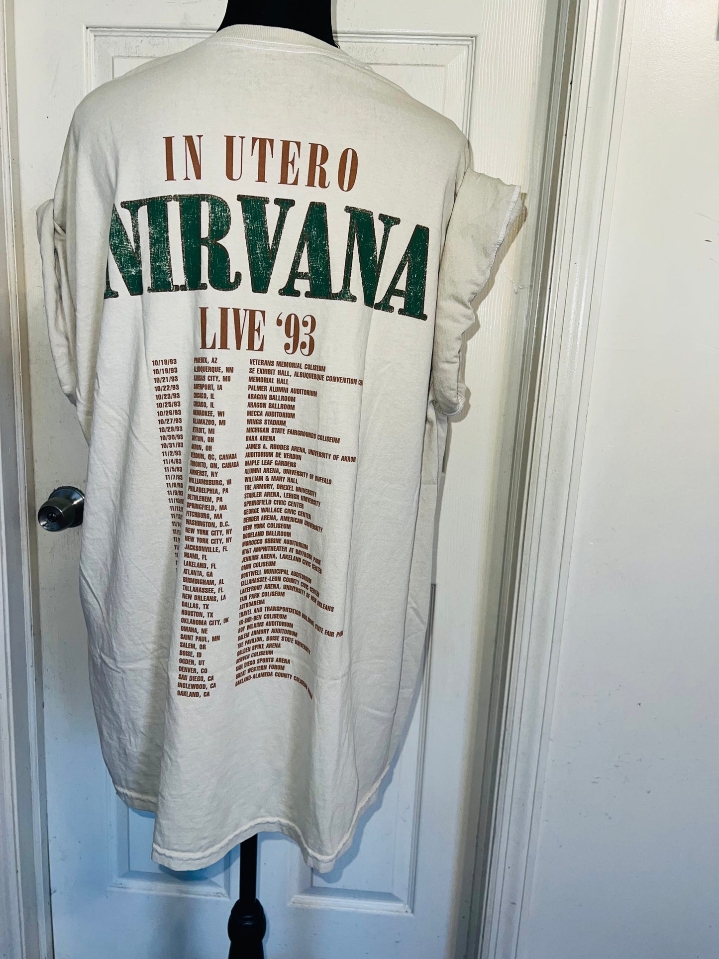 Nirvana Double Sided Oversized Distressed Tee