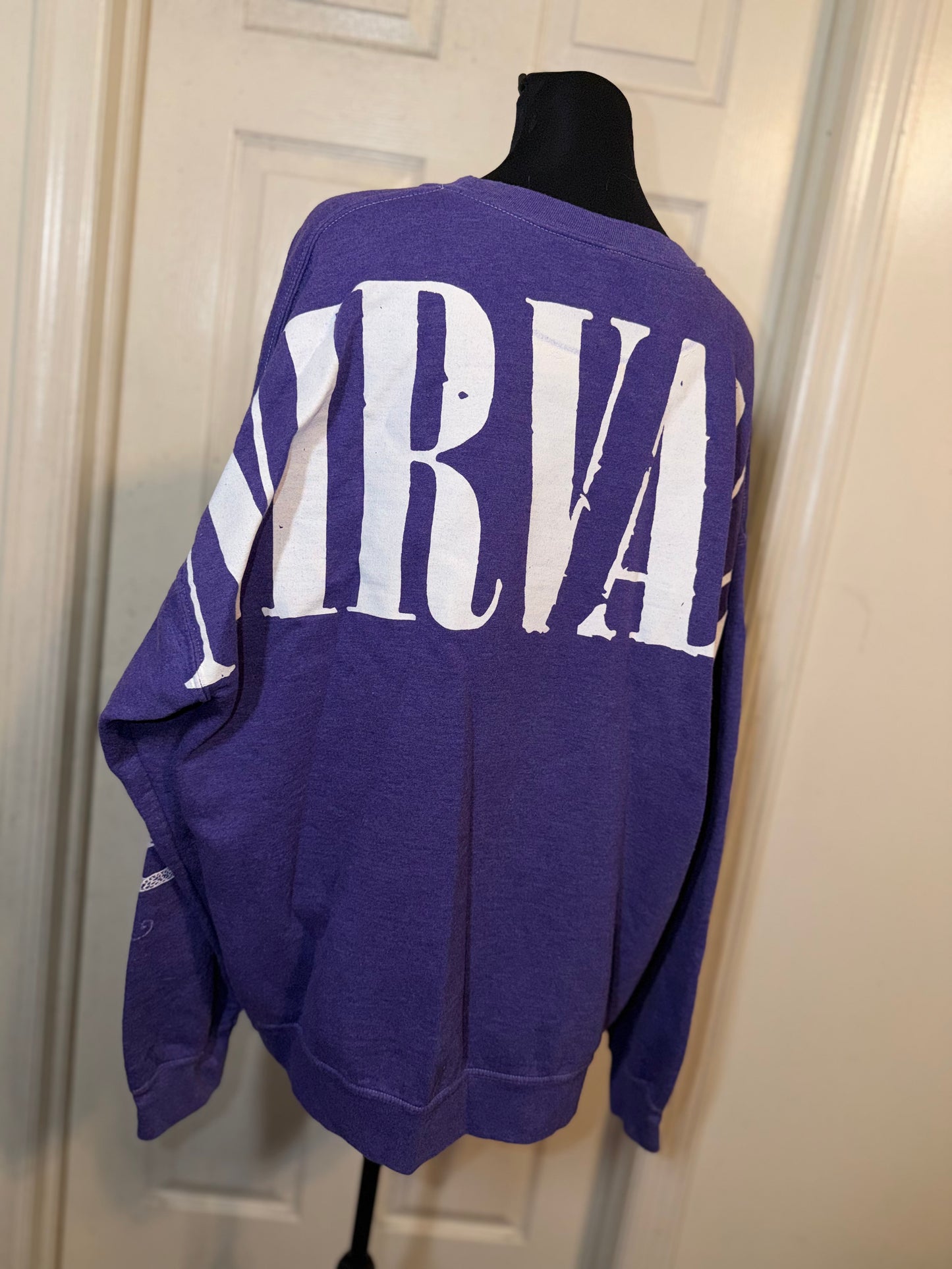 Nirvana Double Sided Oversized Distressed Sweatshirt