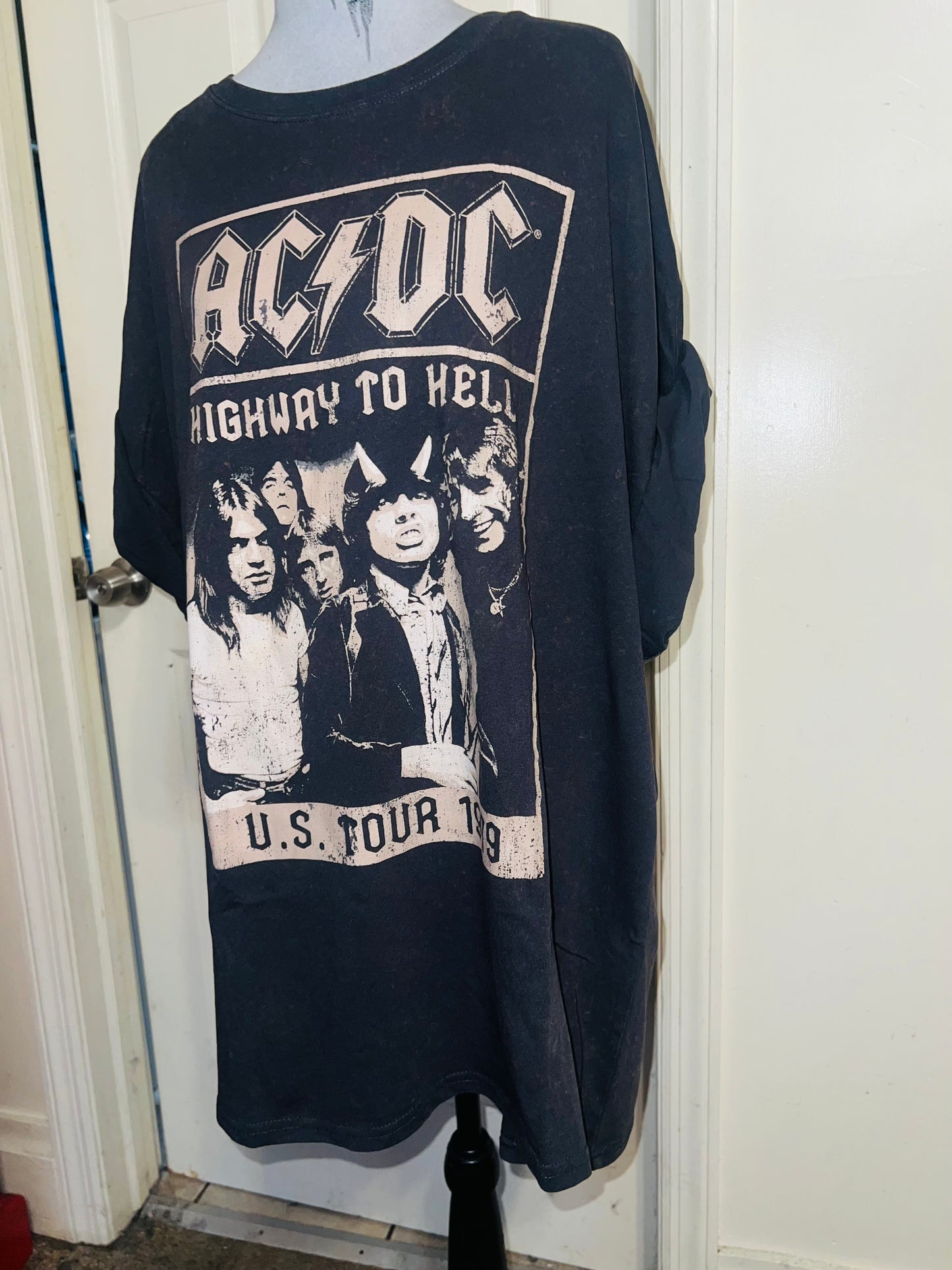 AC/DC Oversized Distressed Tee