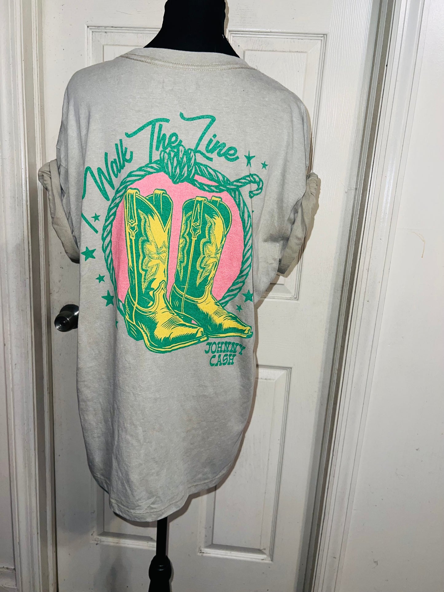 Johnny Cash Double Sided Oversized Distressed Tee