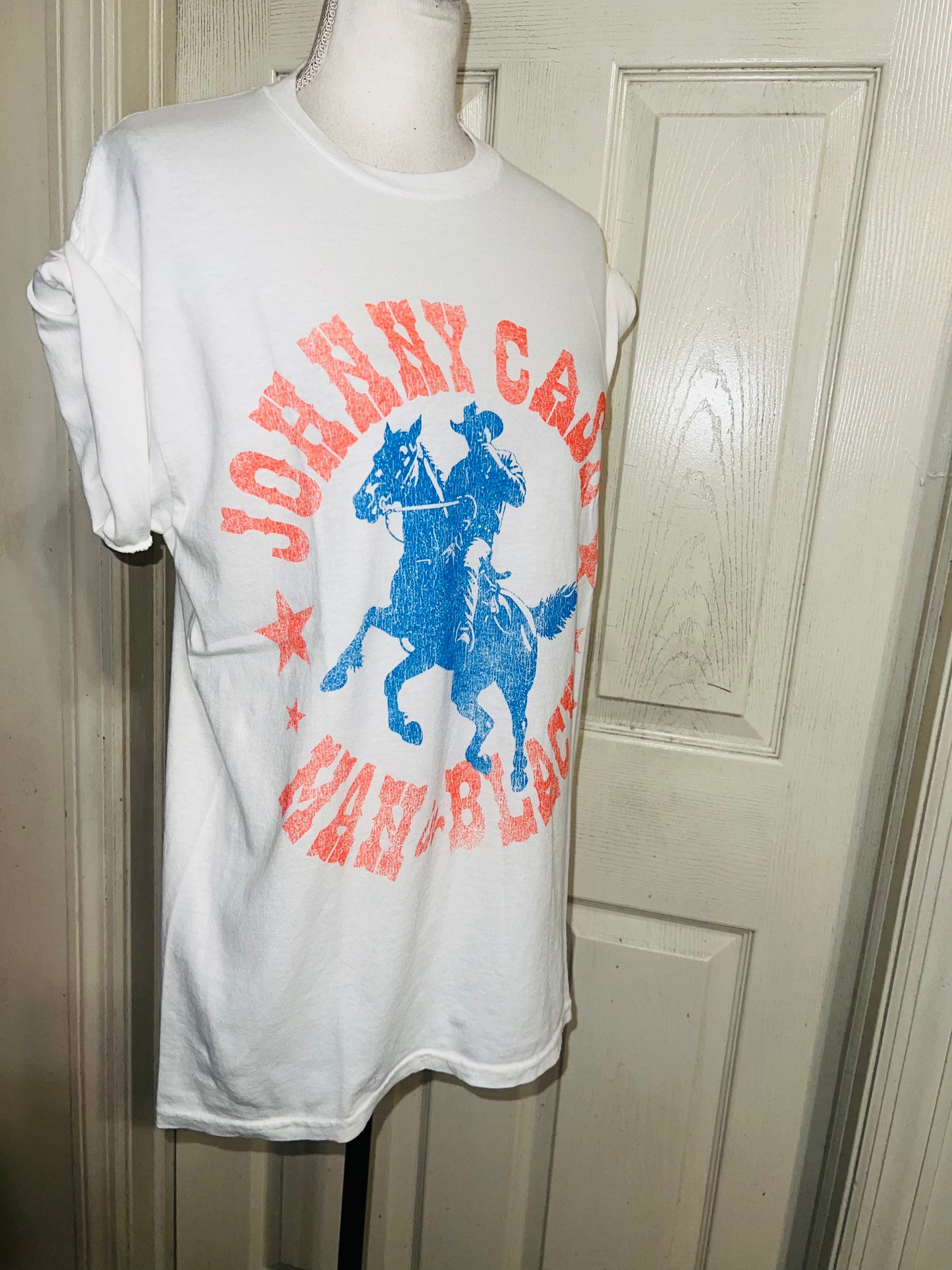 Johnny Cash Oversized Distressed Tee