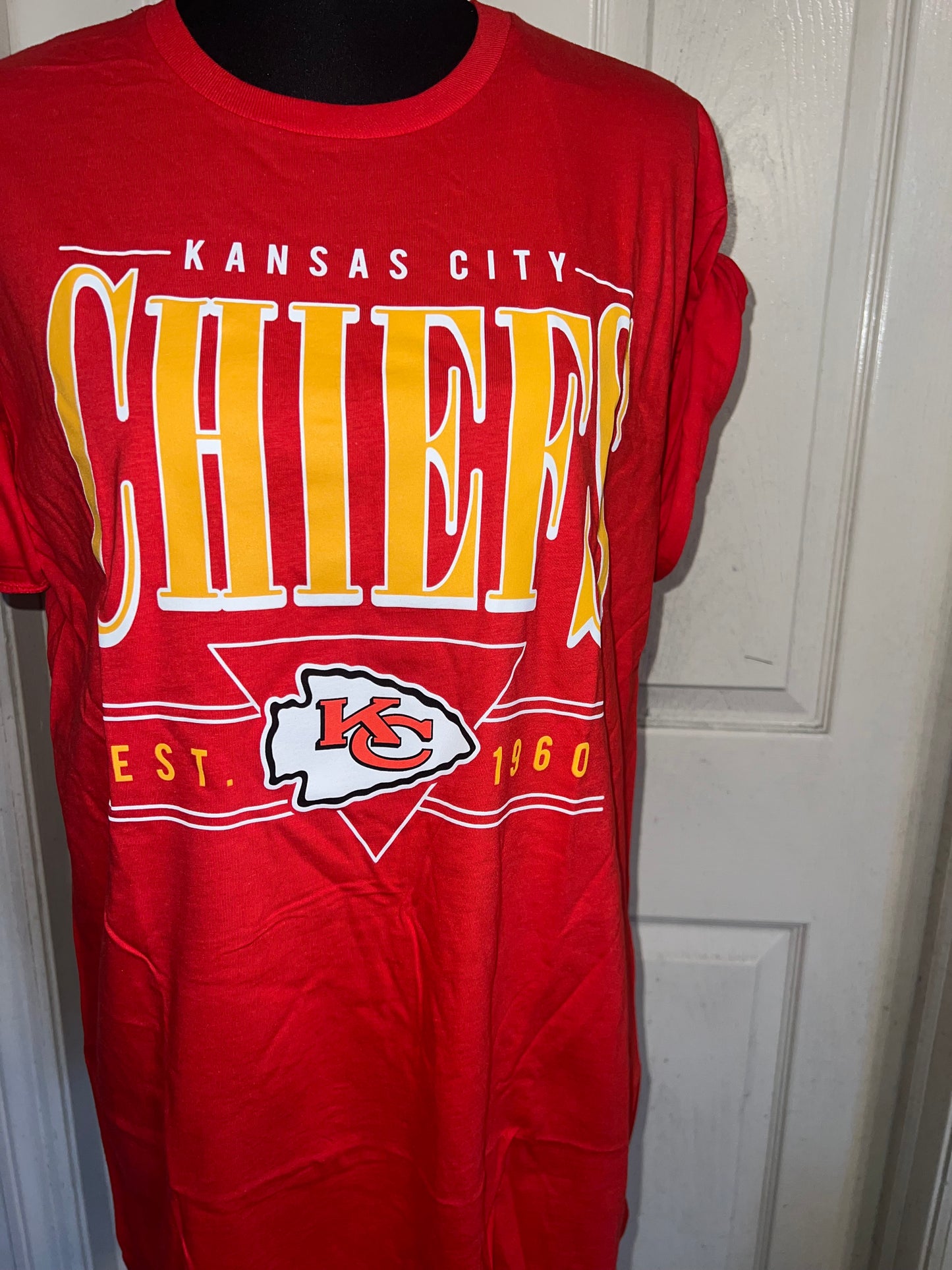 Kansas City Chiefs Oversized Distressed Tee
