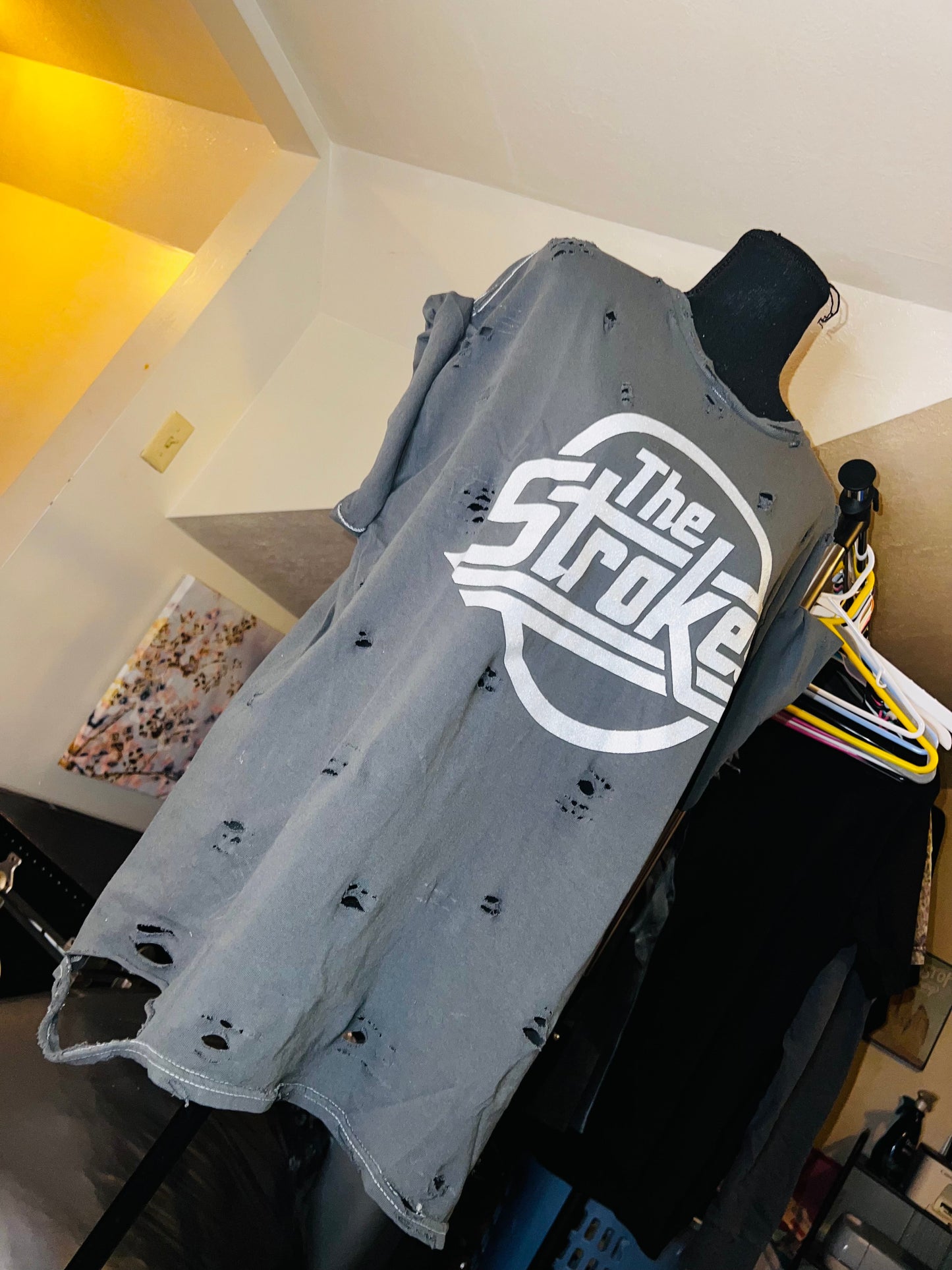 The Strokes Oversized Distressed Tee