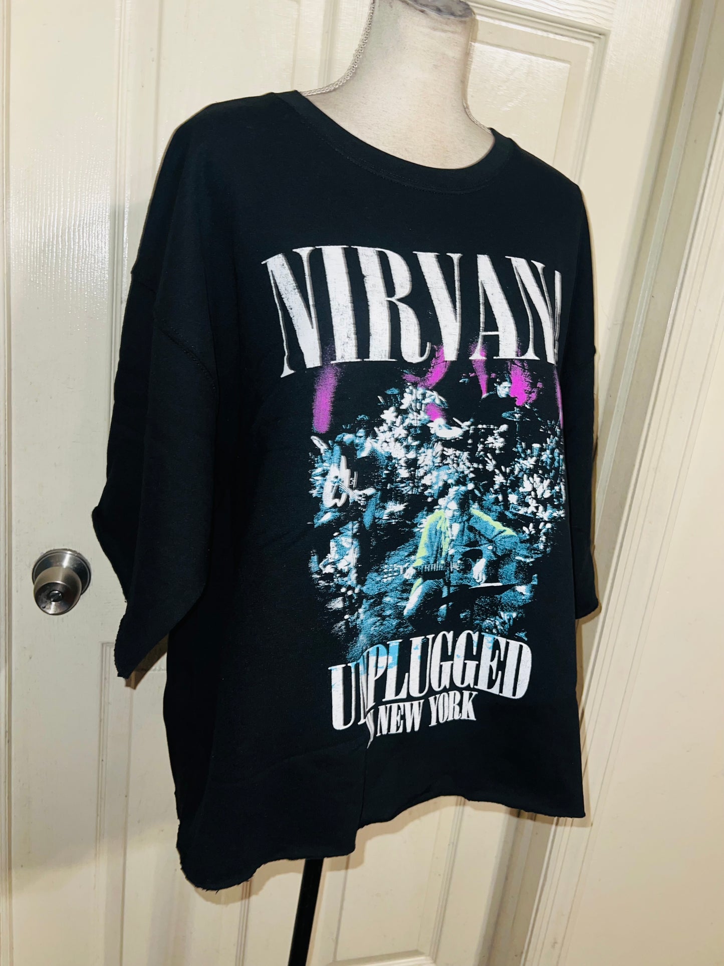 Nirvana Oversized Distressed Sweatshirt Tee