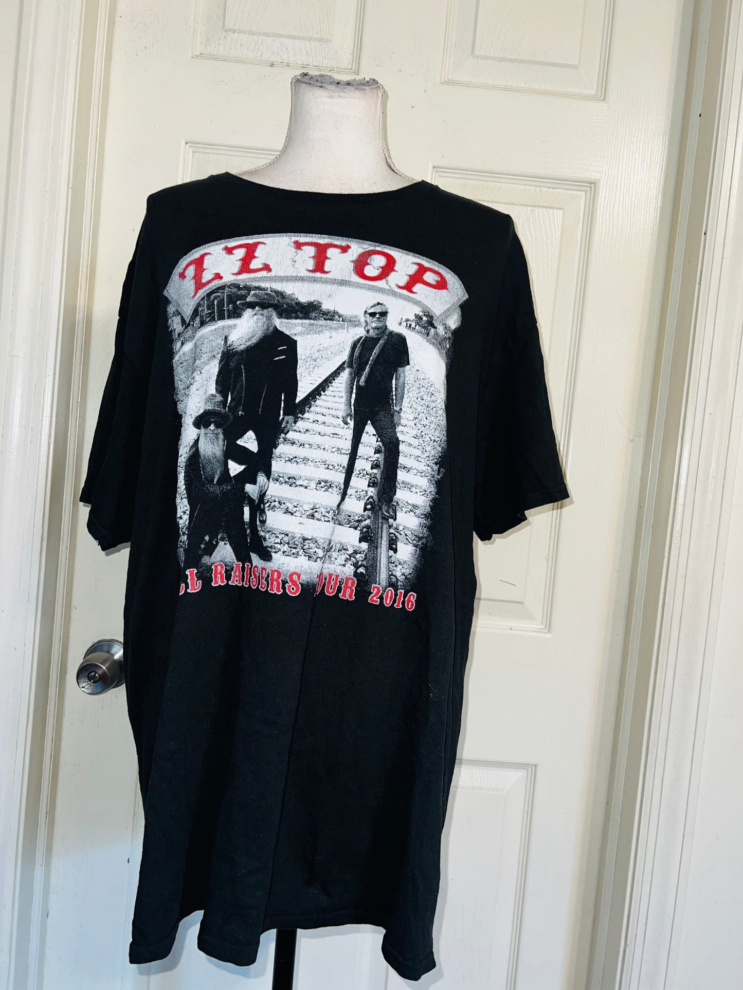 ZZ Top Double Sided Oversized Distressed Tee