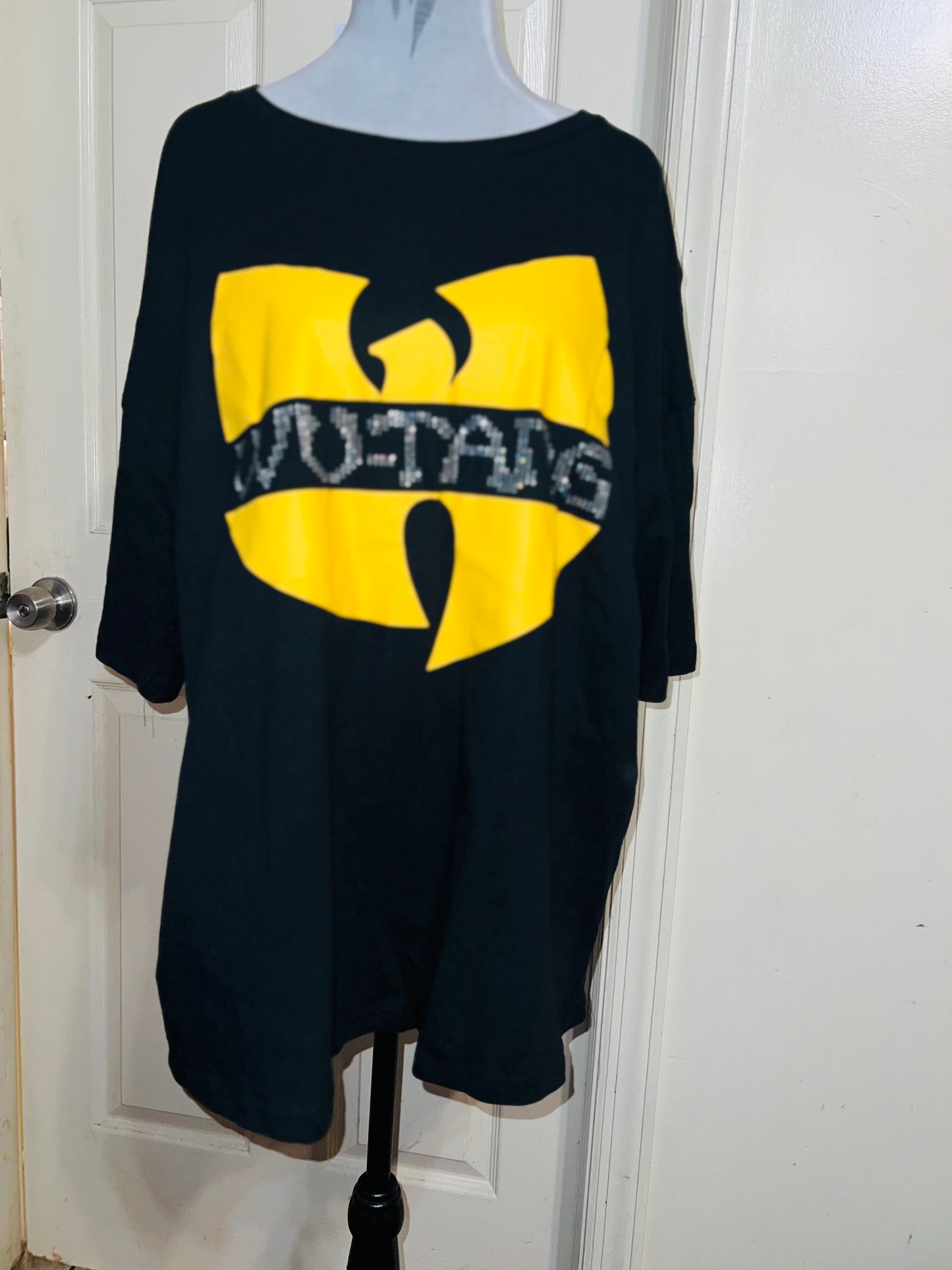 Wu-Tang Clan Rhinestone Oversized Distressed Tee