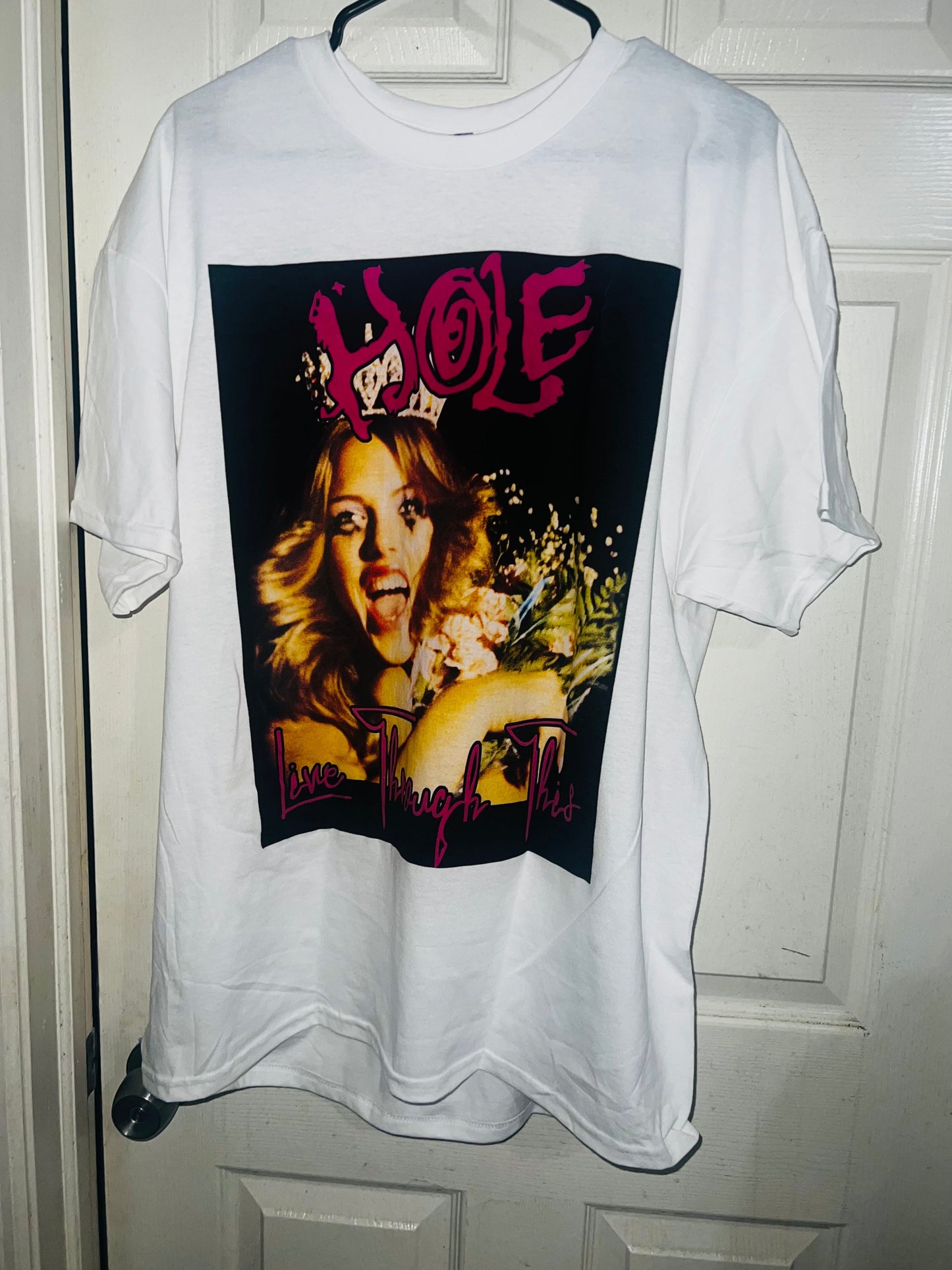 Hole “Pretty on the Inside” Oversized Distressed Tee