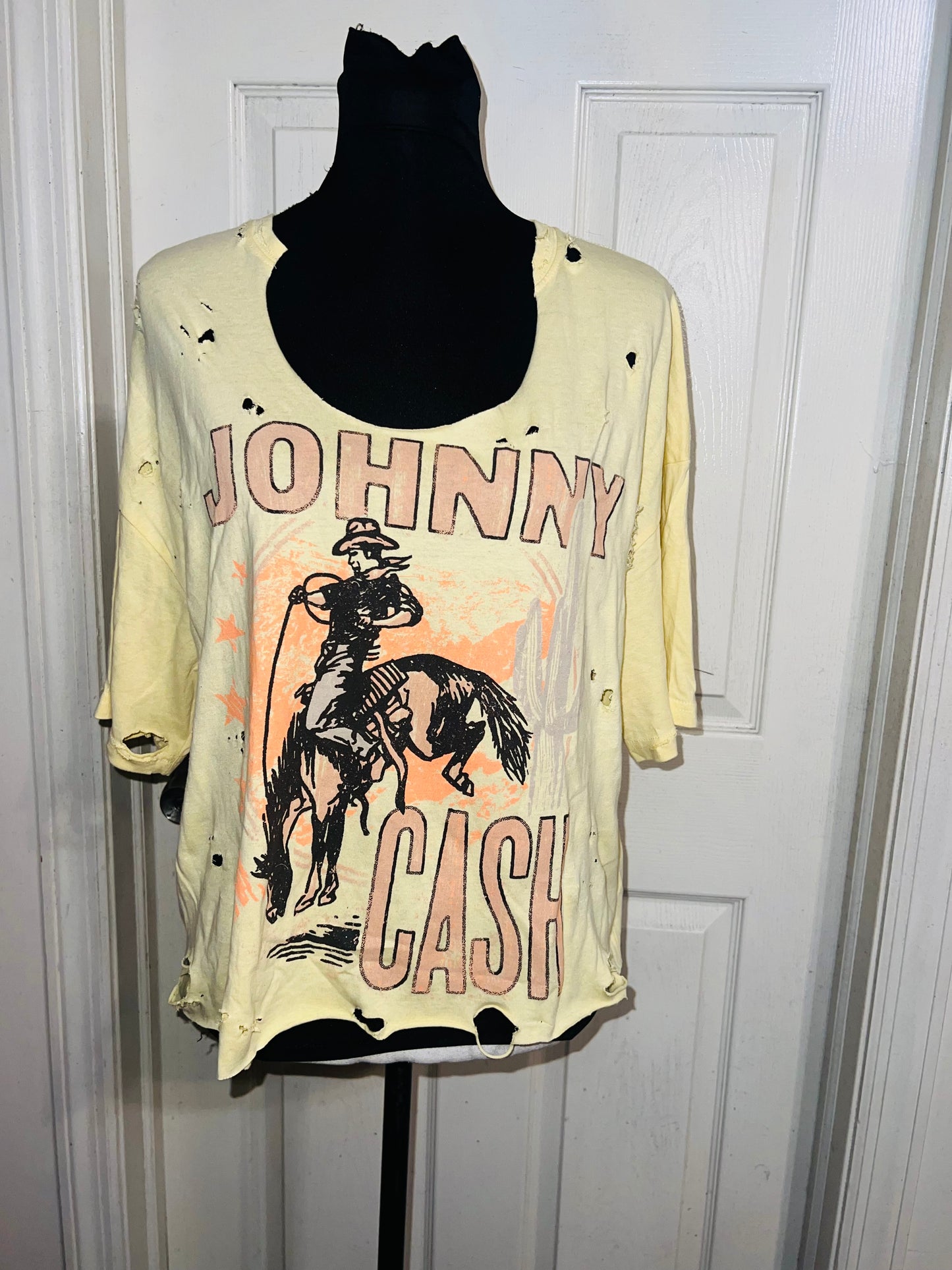 Johnny Cash Oversized Distressed Tee (As Is)