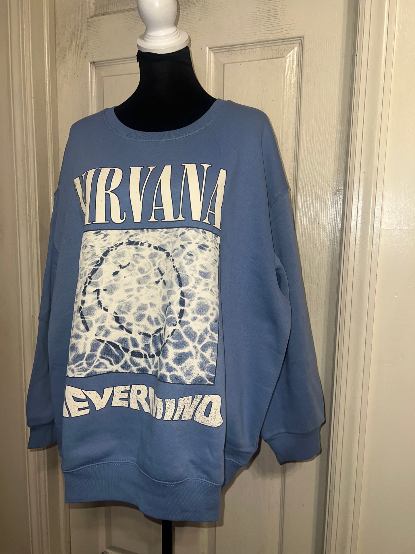 Nirvana Double Sided Oversized Distressed Sweatshirt