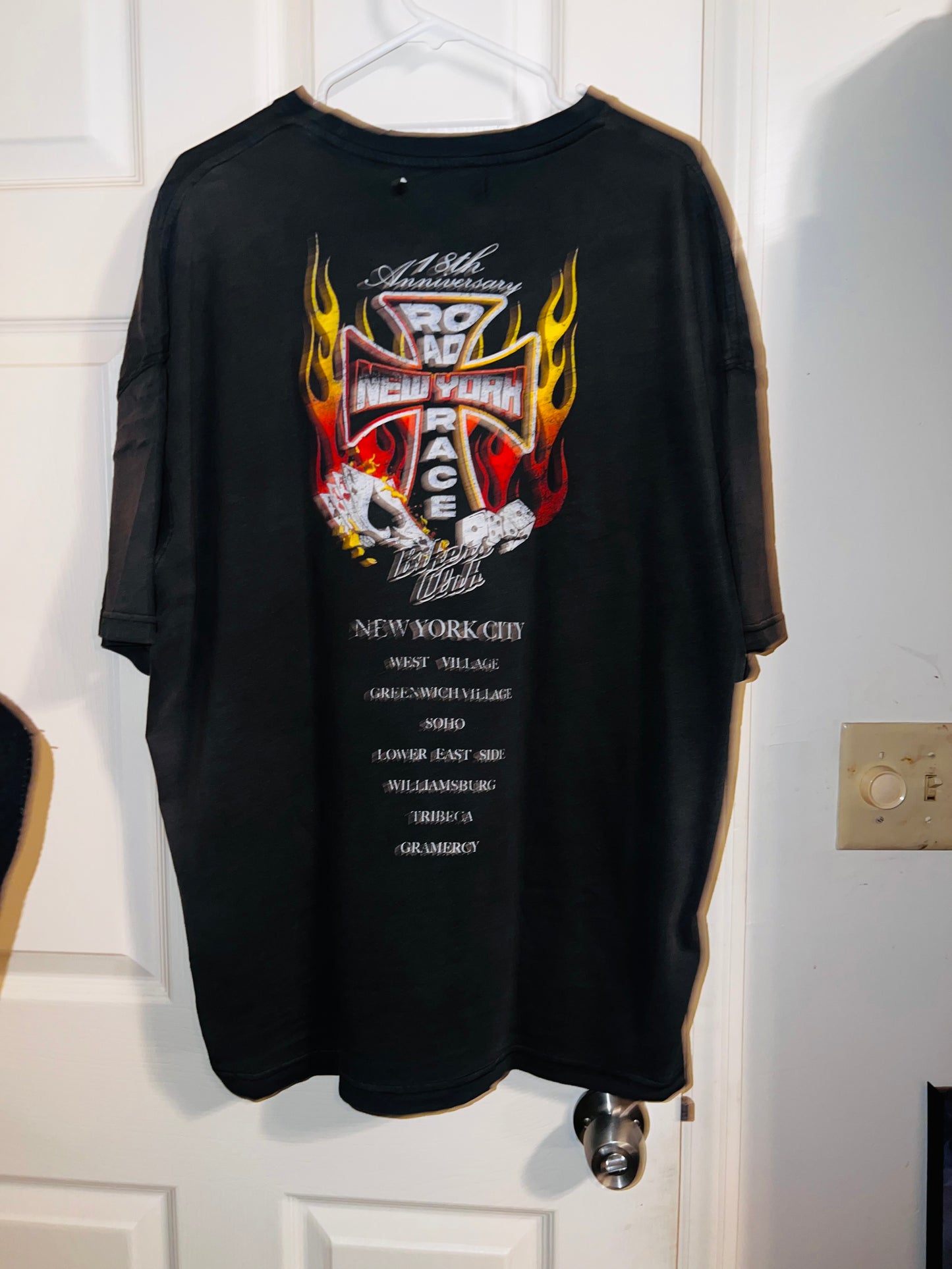 Bikers Club Road Race 18th Anniversary Vintage Oversized Distressed Tee