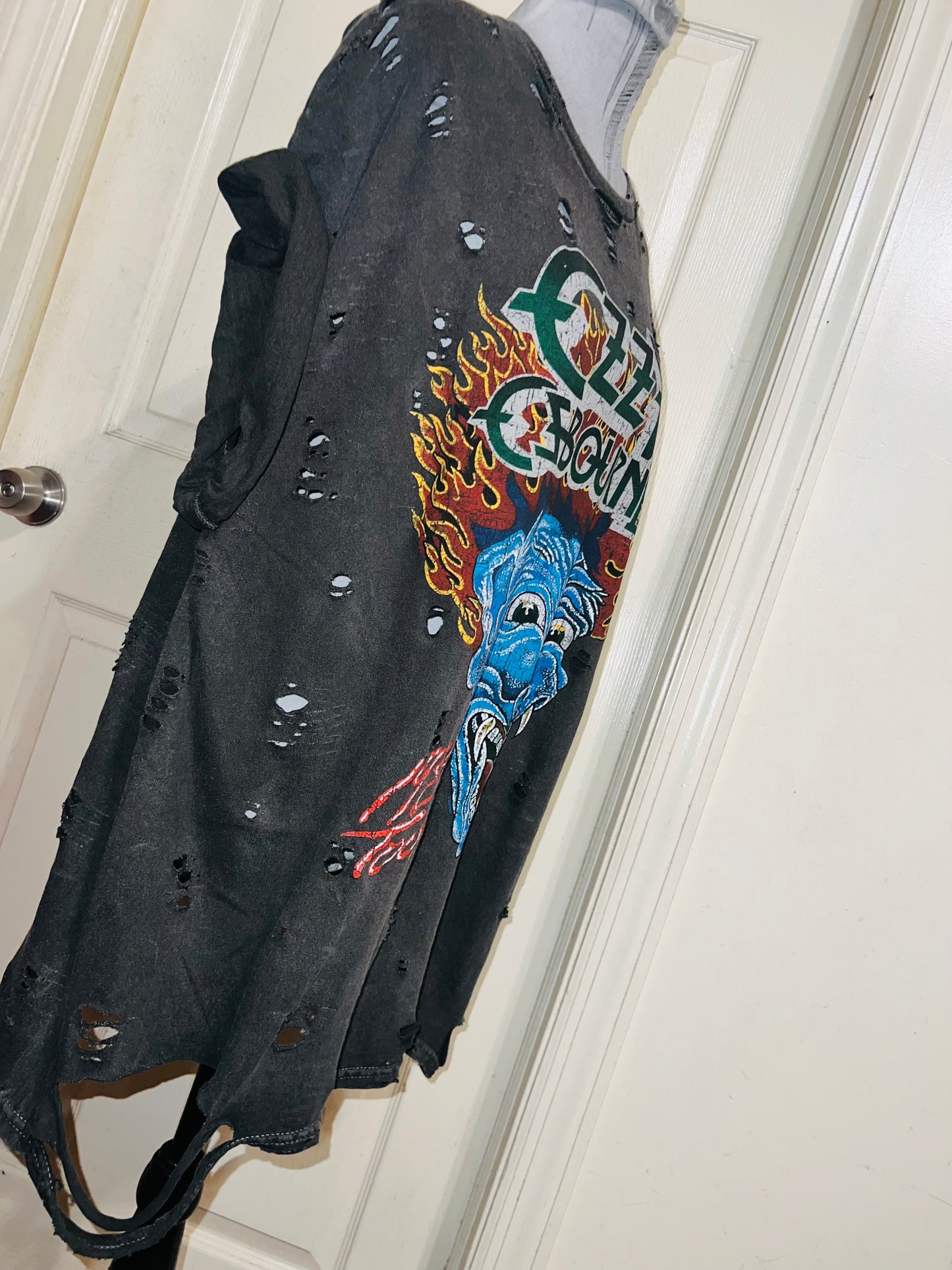 Ozzy Osbourne Double Sided Oversized Distressed Tee