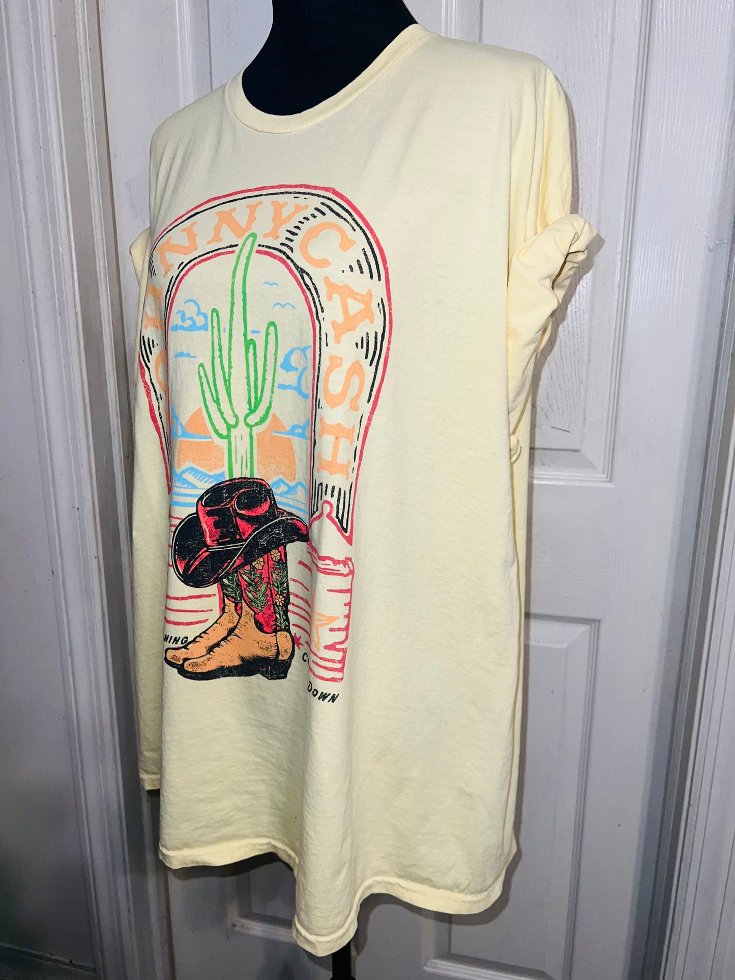 Johnny Cash Oversized Distressed Tee