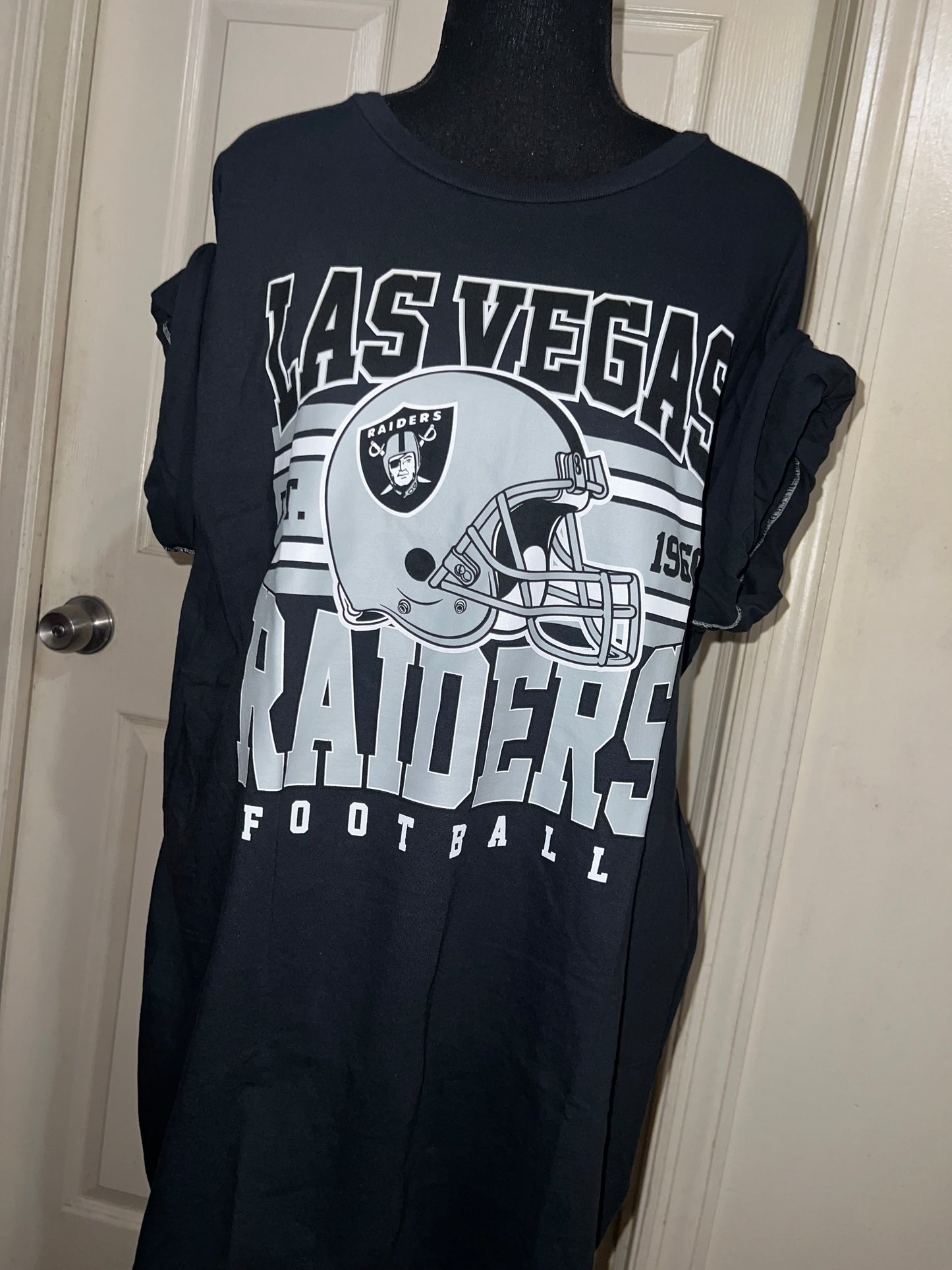 Las Vegas Raiders Oversized Distressed Tee