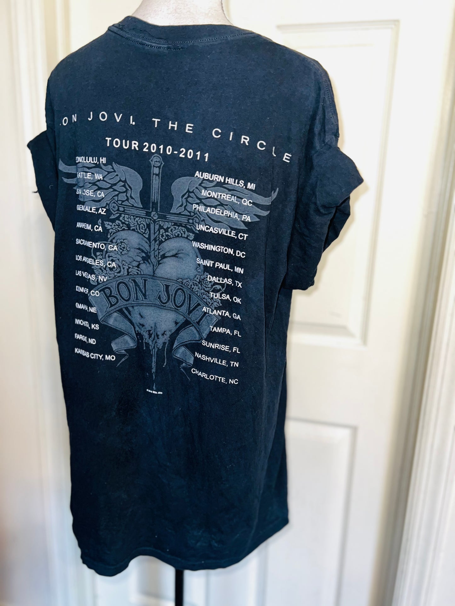 Bon Jovi Double Sided Oversized Distressed Tee