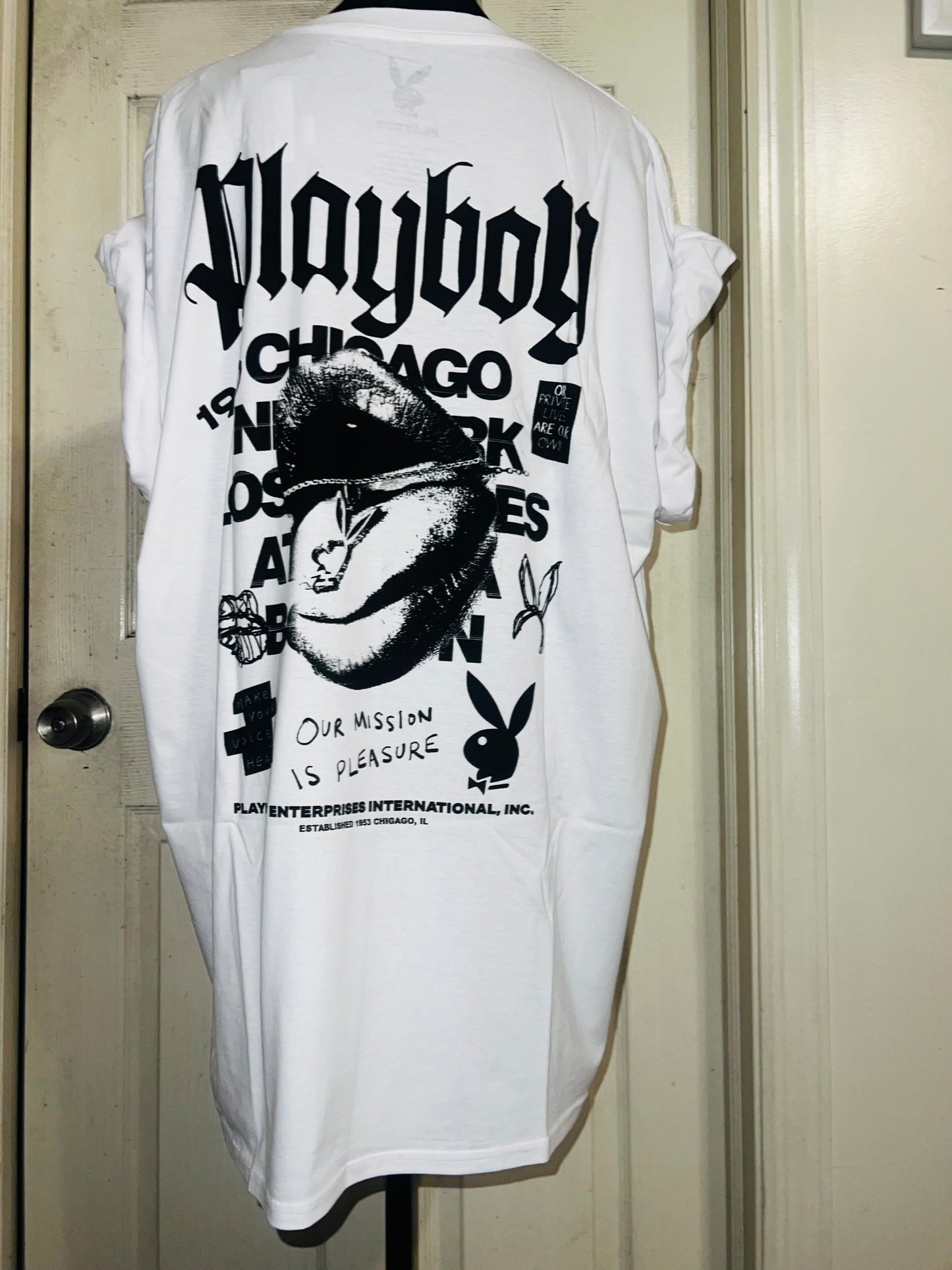 Playboy Double Sided Oversized Distressed Tee