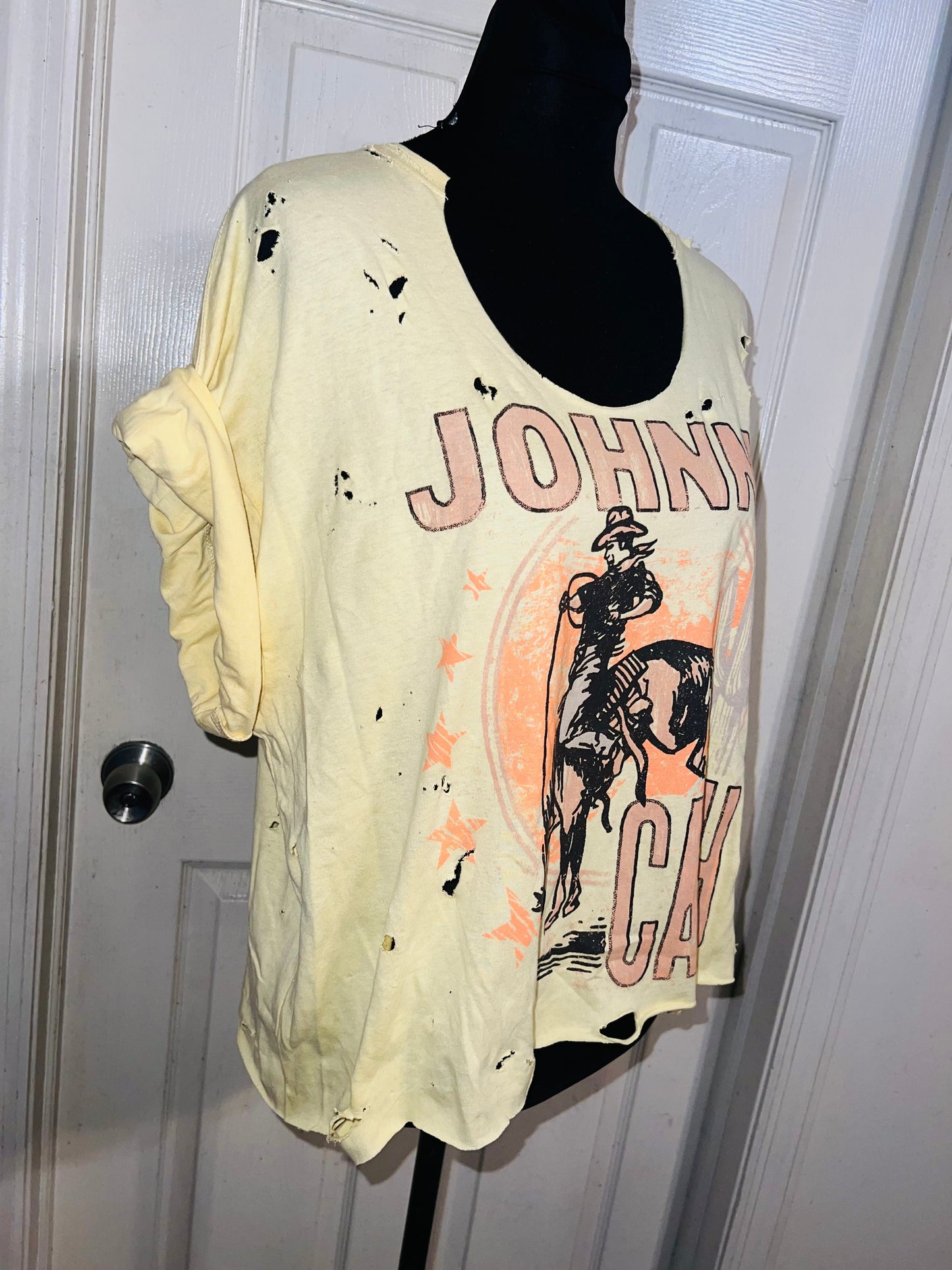 Johnny Cash Oversized Distressed Tee (As Is)