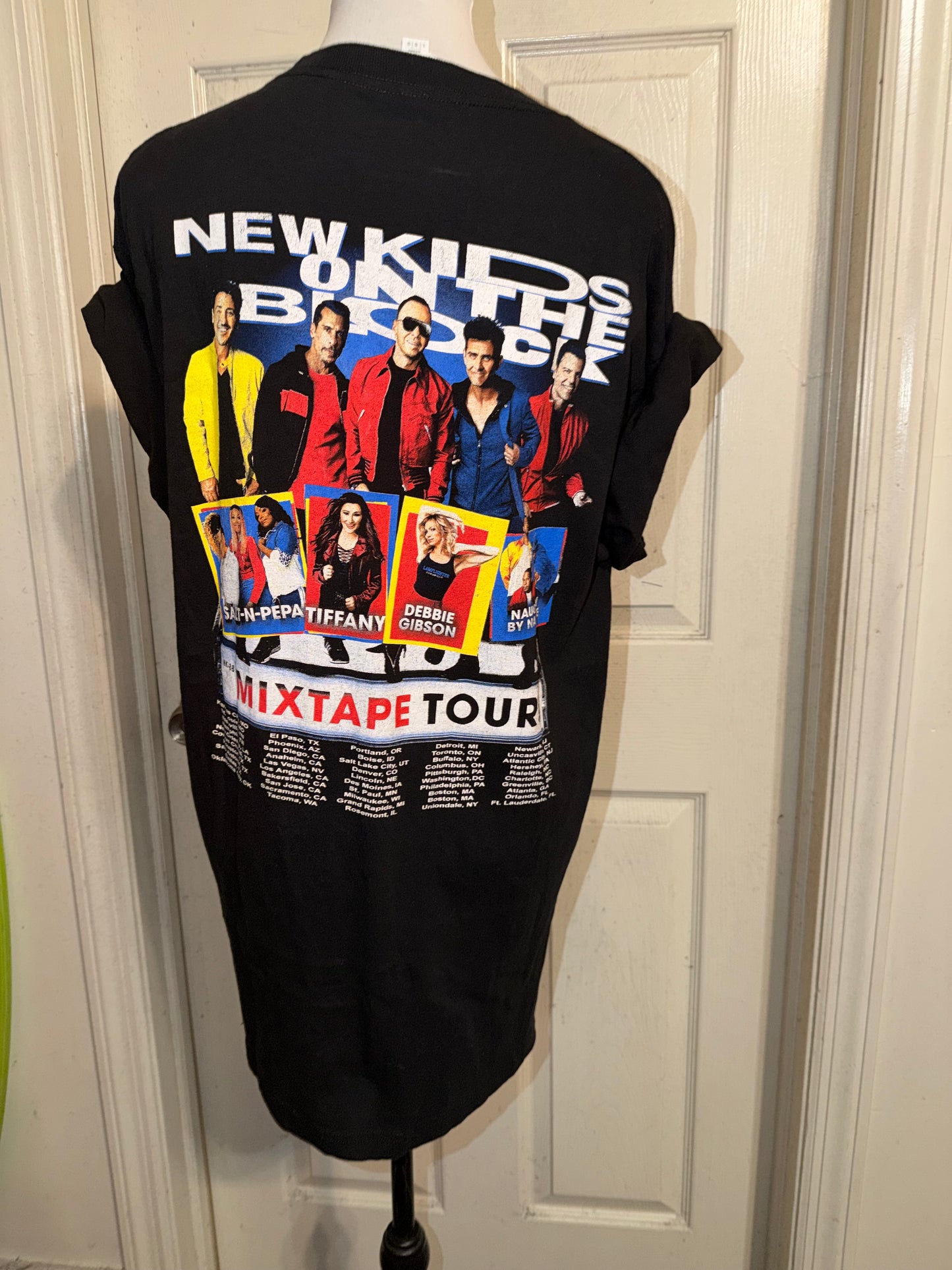 New Kids on the Block Double Sided Oversized Distressed Tee
