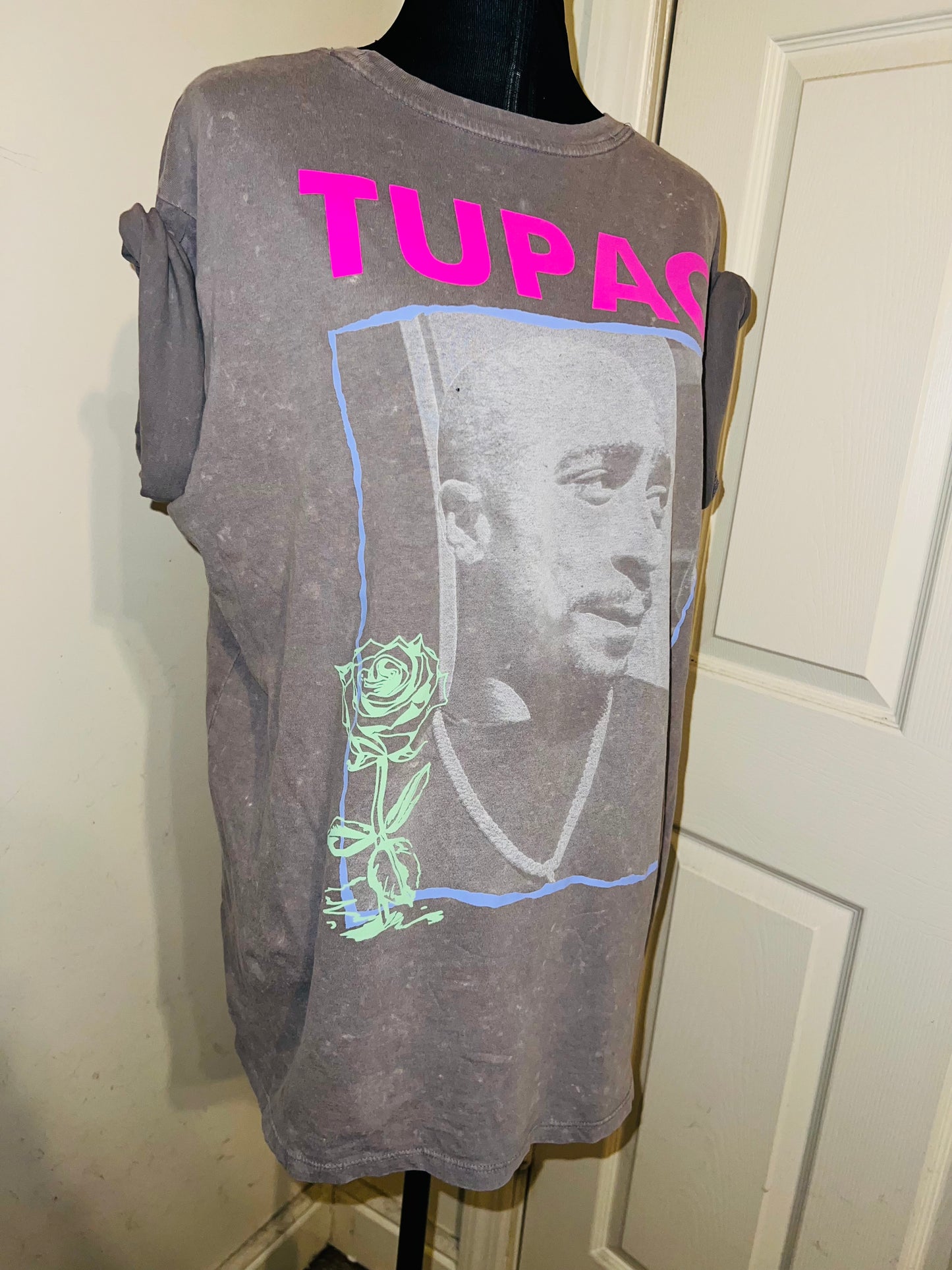 Tupac Double Sided Oversized Distressed Tee