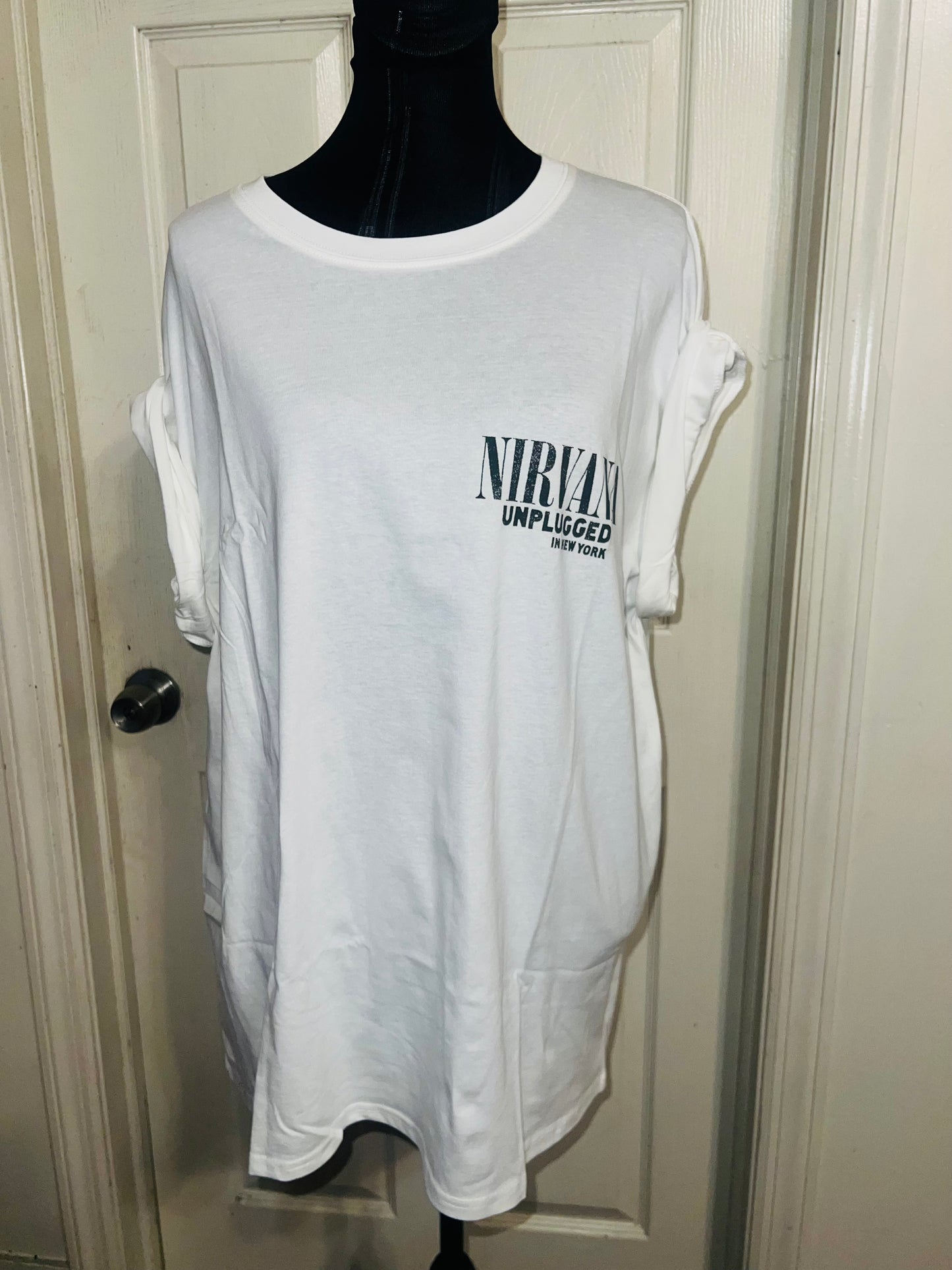 Nirvana Double Sided Oversized Distressed Tee