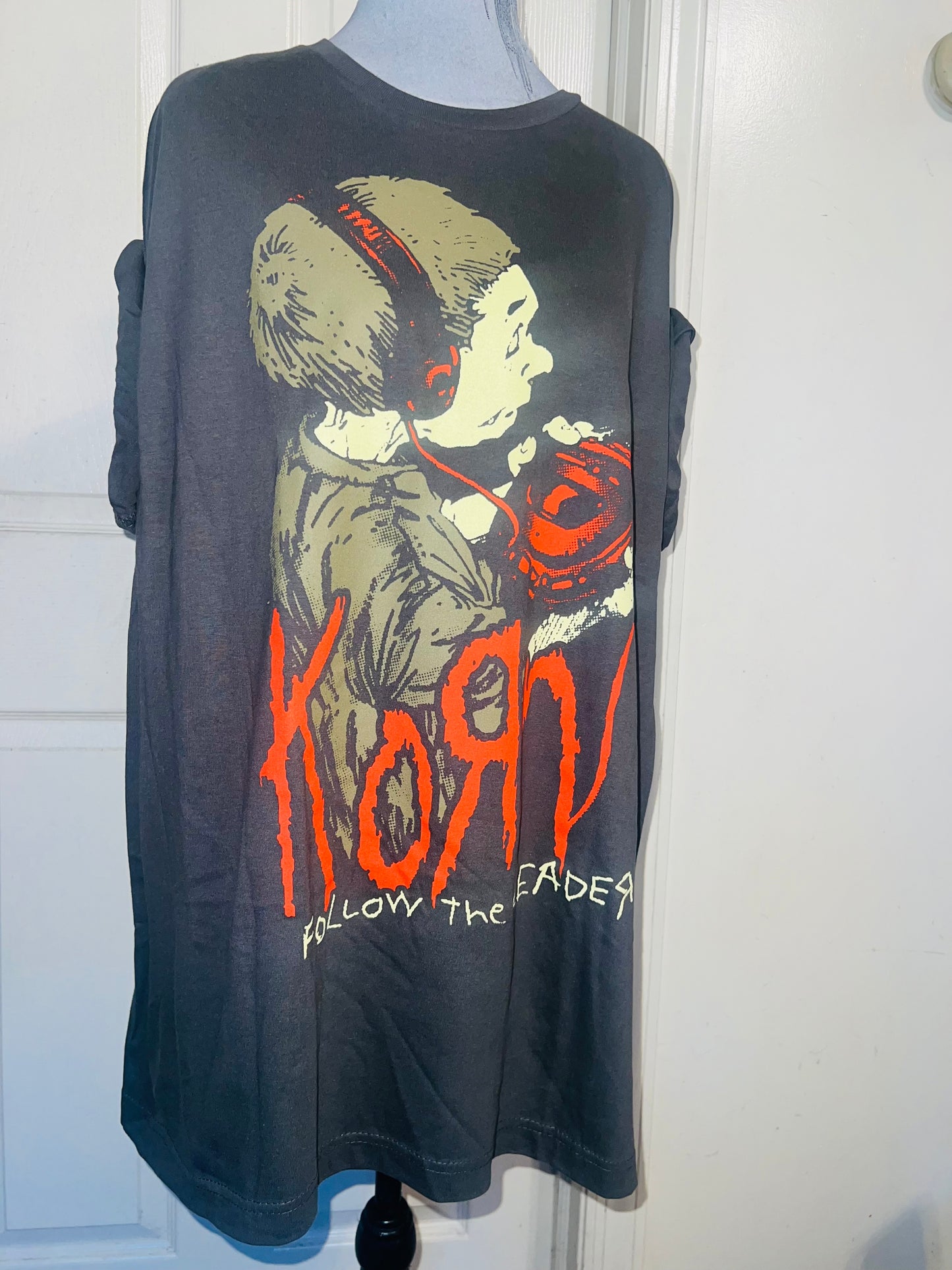 Korn Double Sided Oversized Distressed Tee