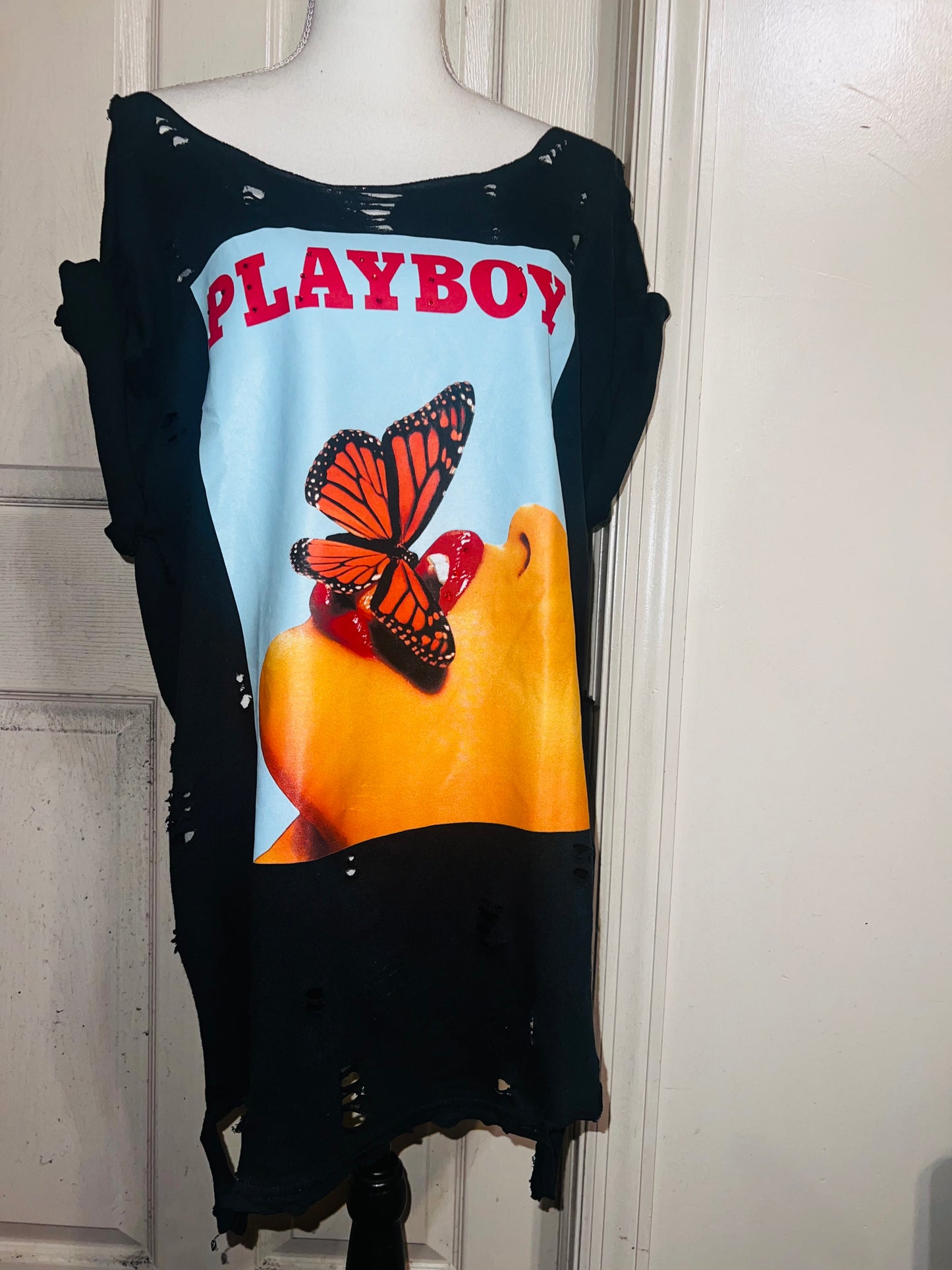 Playboy Oversized Distressed Tee