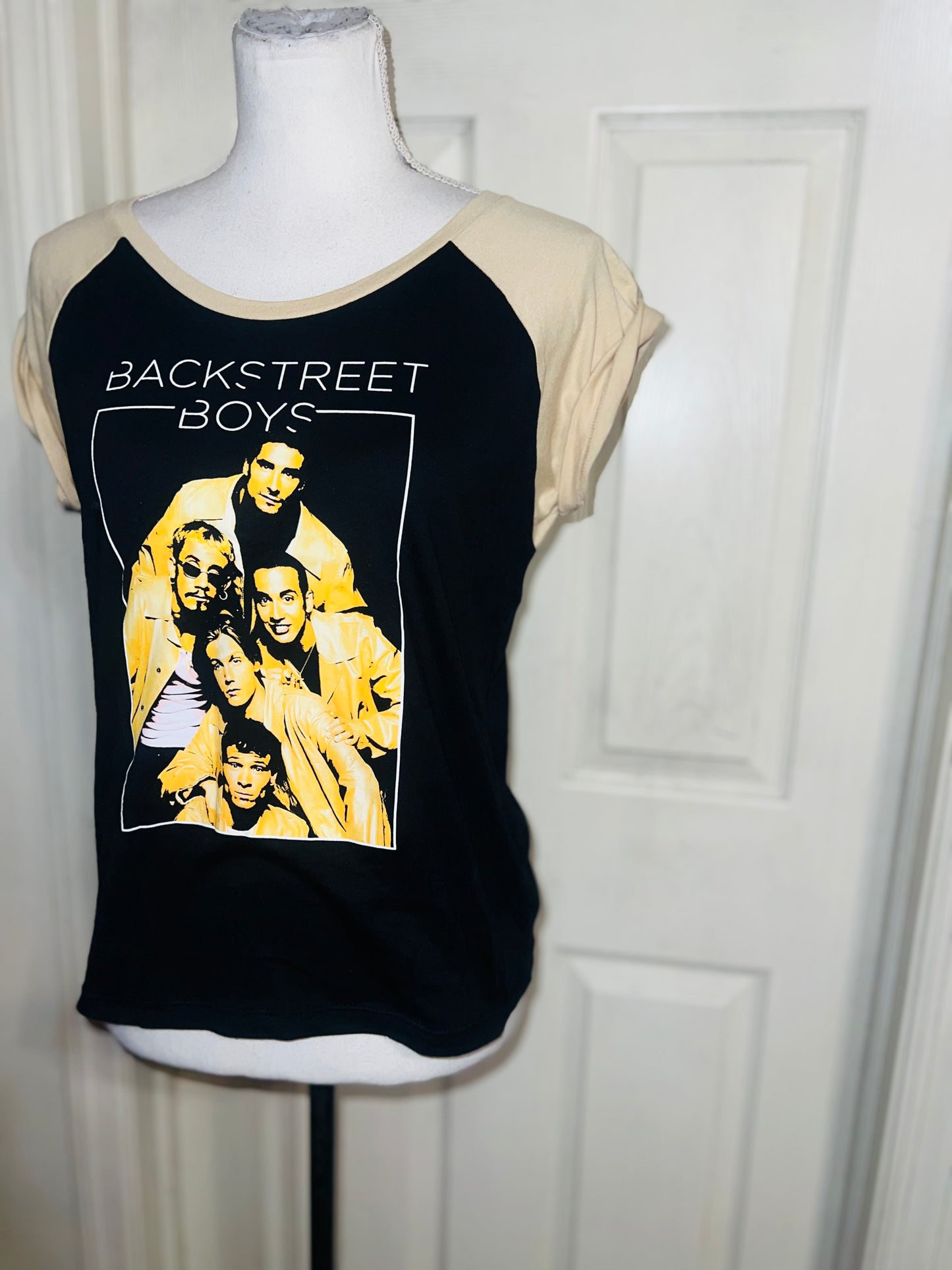 Backstreet Boys Raglan Oversized Distressed Baby Tee