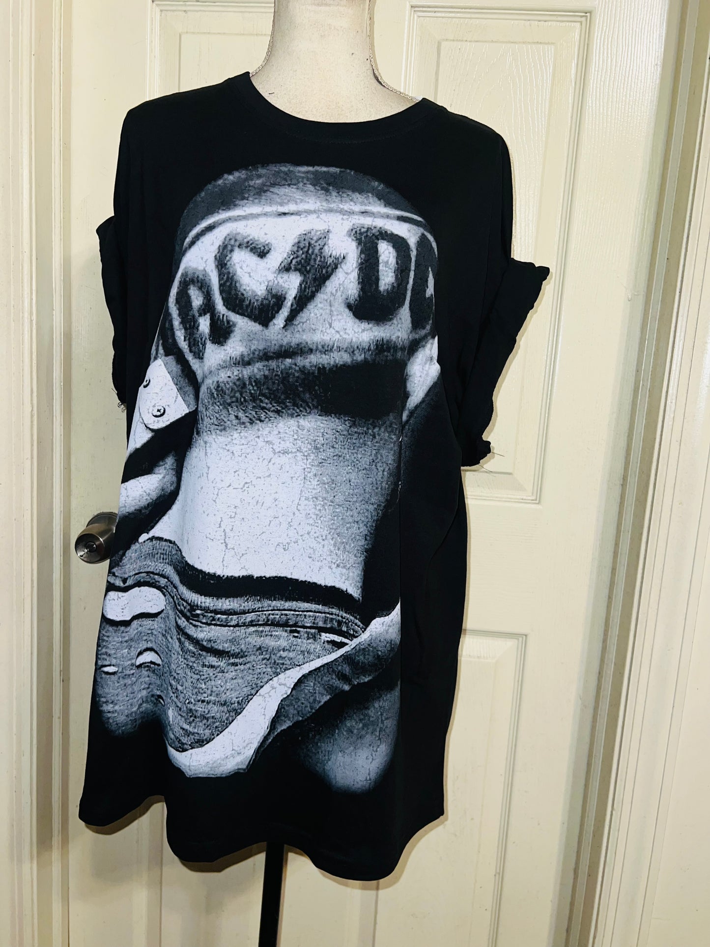 AC/DC Oversized Distressed Tee