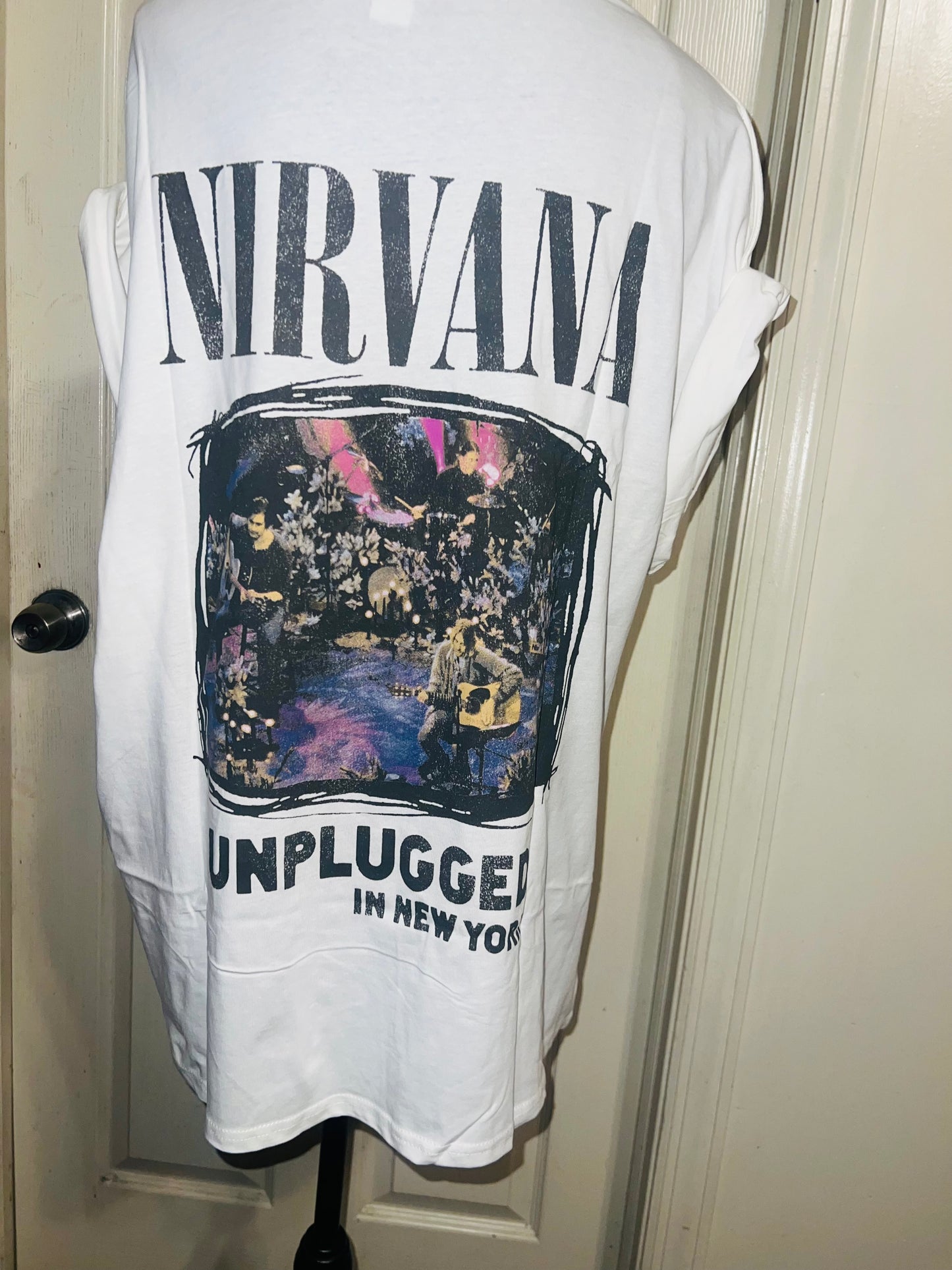 Nirvana Double Sided Oversized Distressed Tee