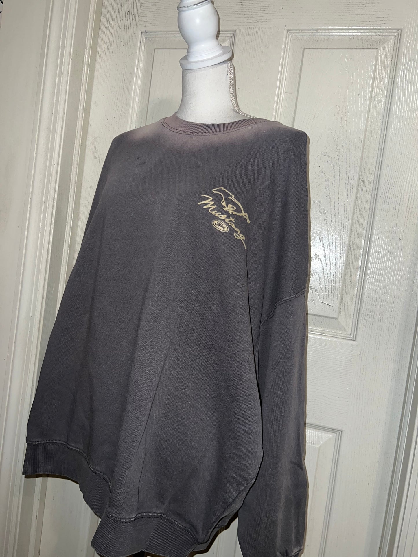 Ford Mustang Double Sided Oversized Distressed Sweatshirt