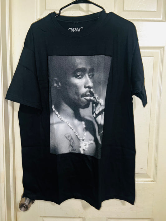 Tupac Portrait Oversized Distressed Tee