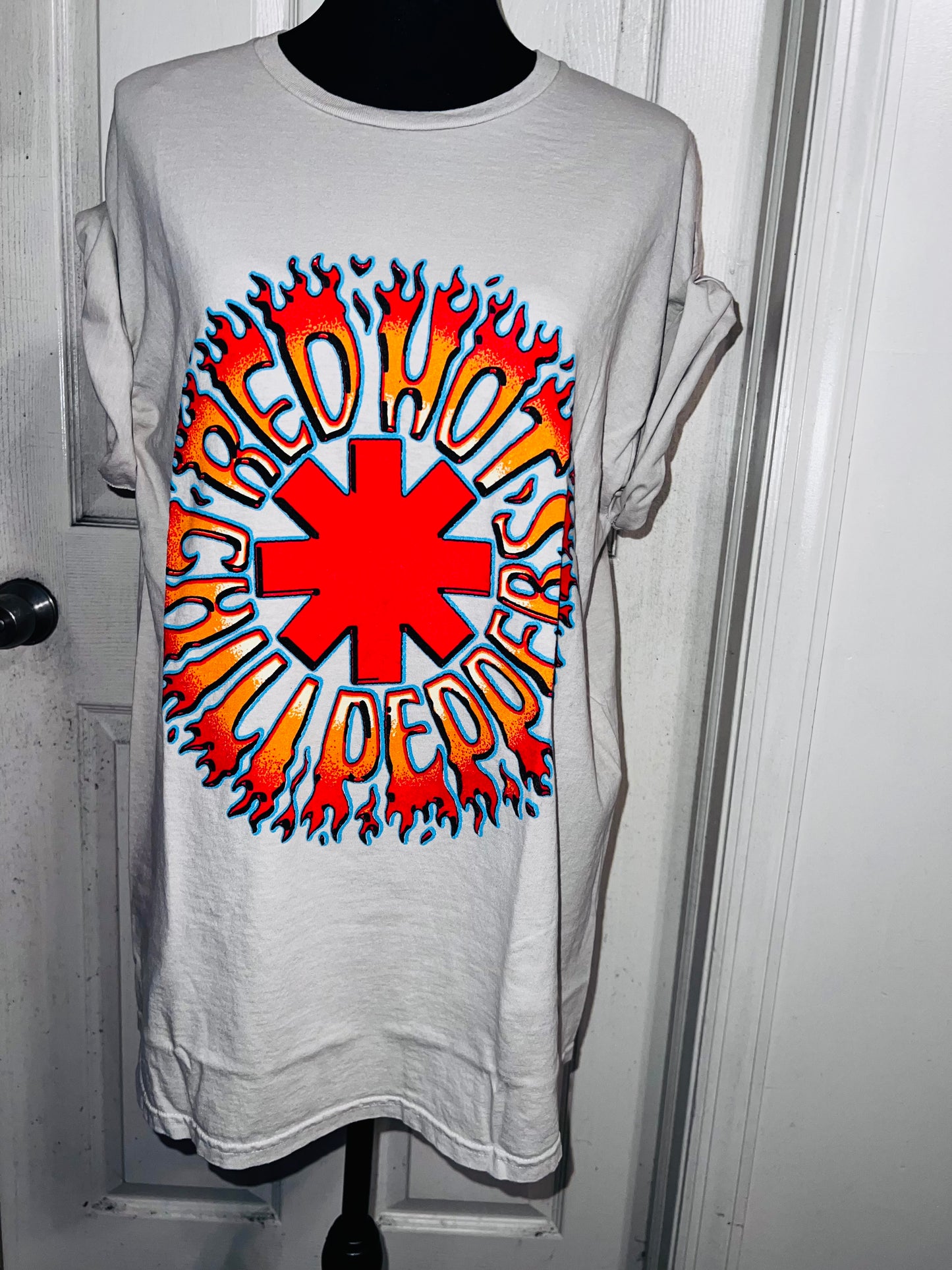 Red Hot Chili Peppers Double Sided Oversized Distressed Tee