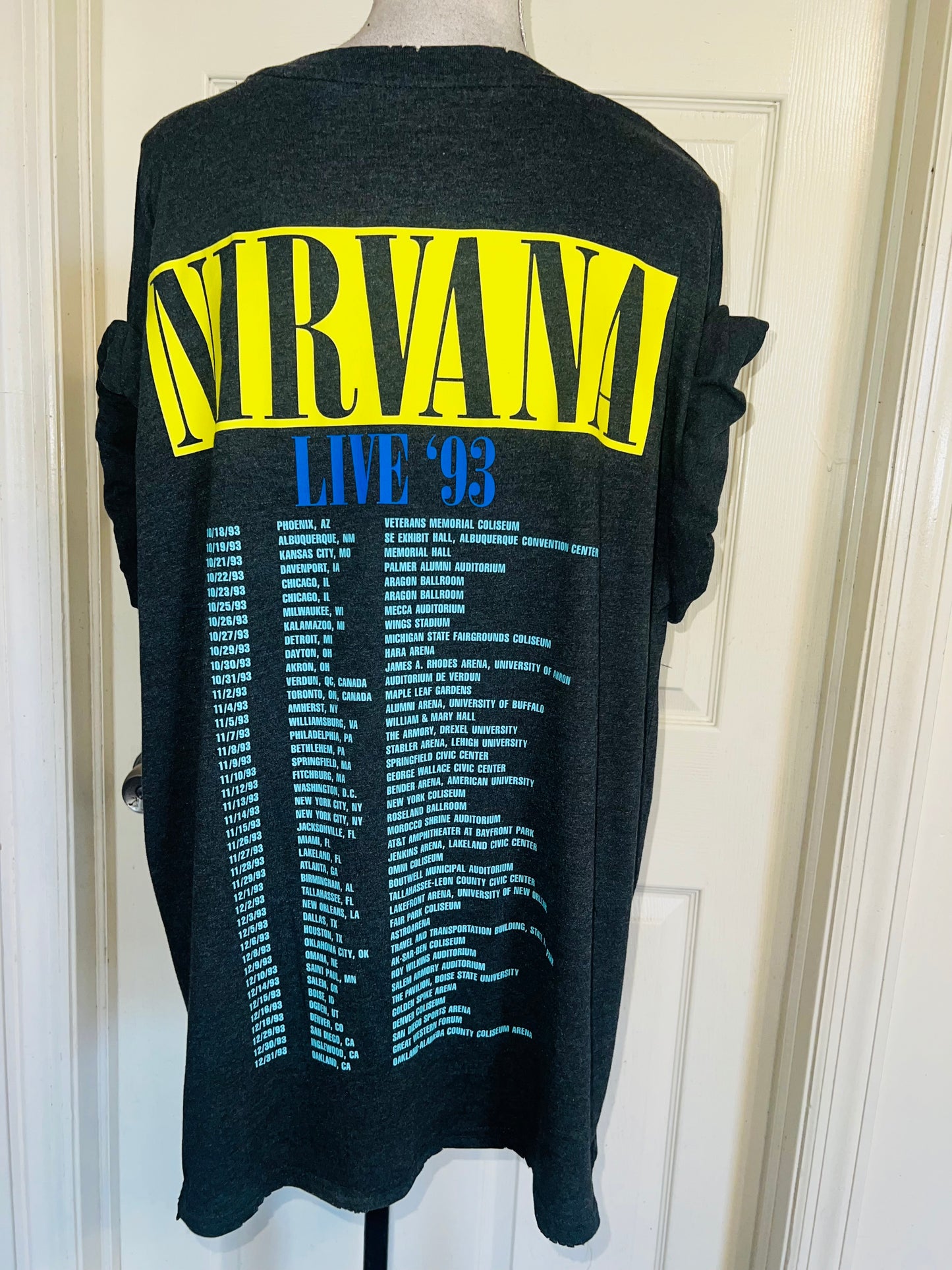 Nirvana Double Sided Oversized Distressed Tee