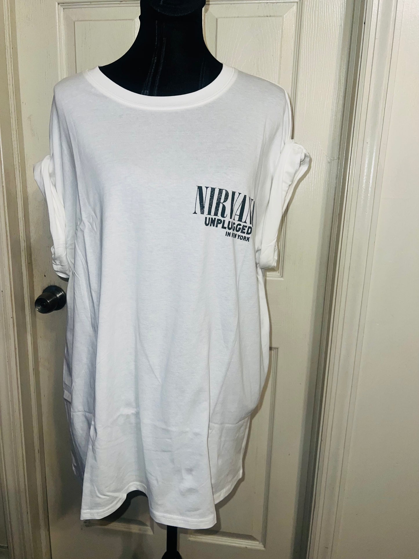 Nirvana Double Sided Oversized Distressed Tee