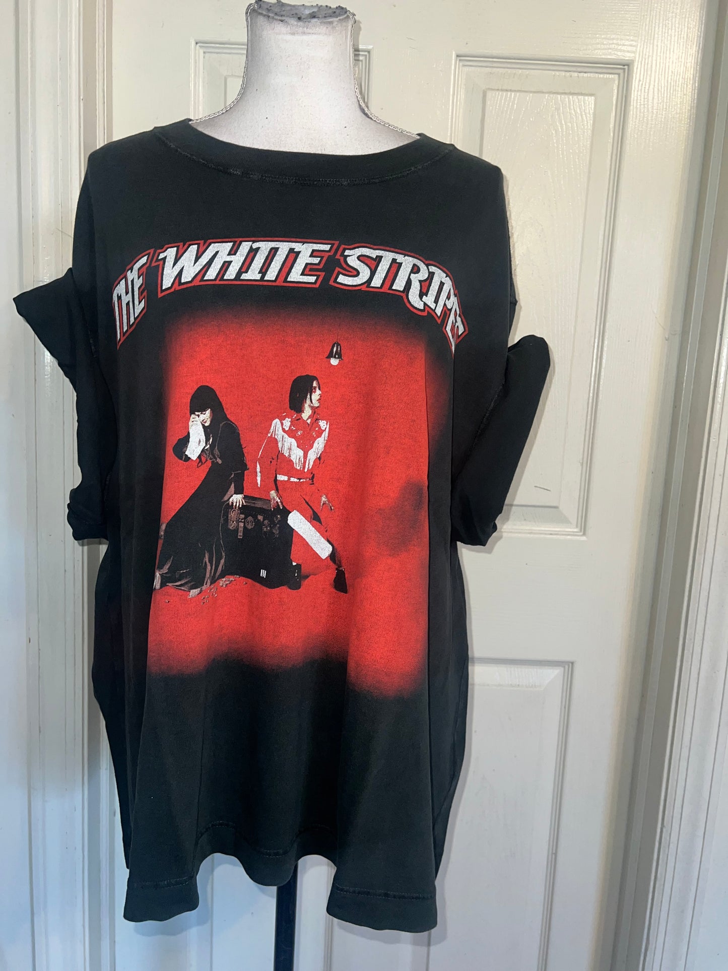 The White Stripes Double Sided Oversized Distressed Tee