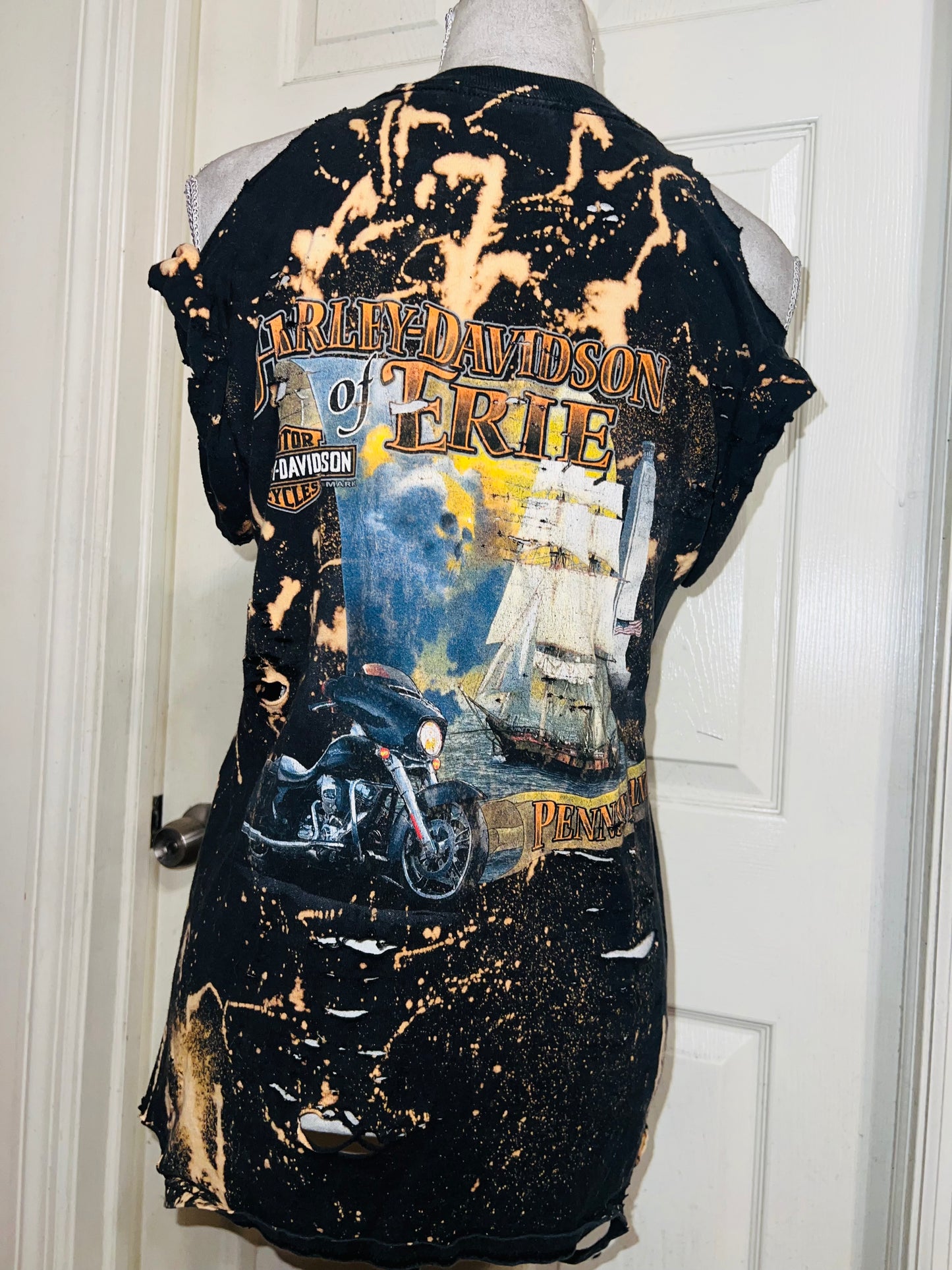 Harley Davidson Bleached Double Sided Distressed Tee