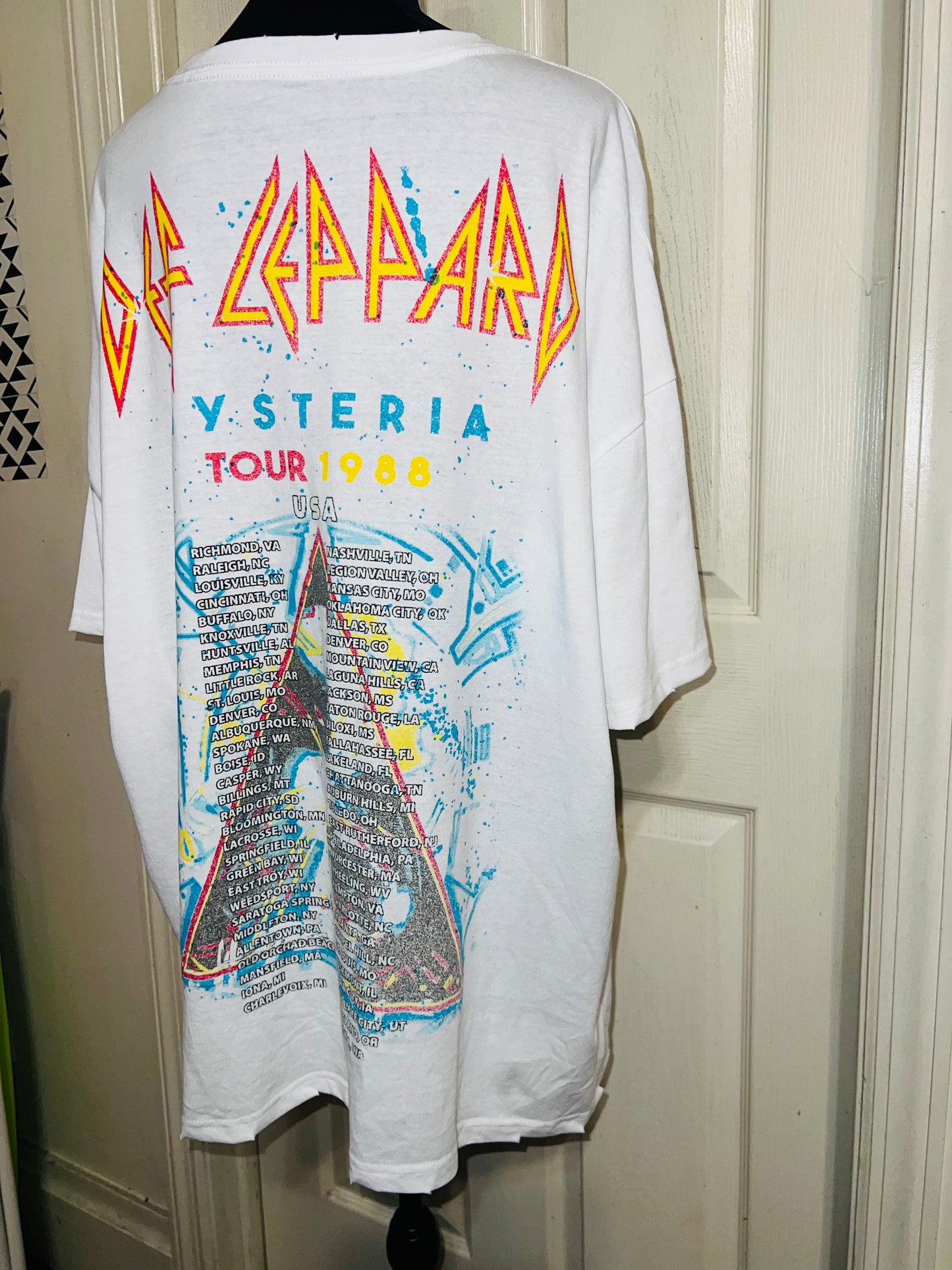 Def Leppard Double Sided Oversized Distressed Tee