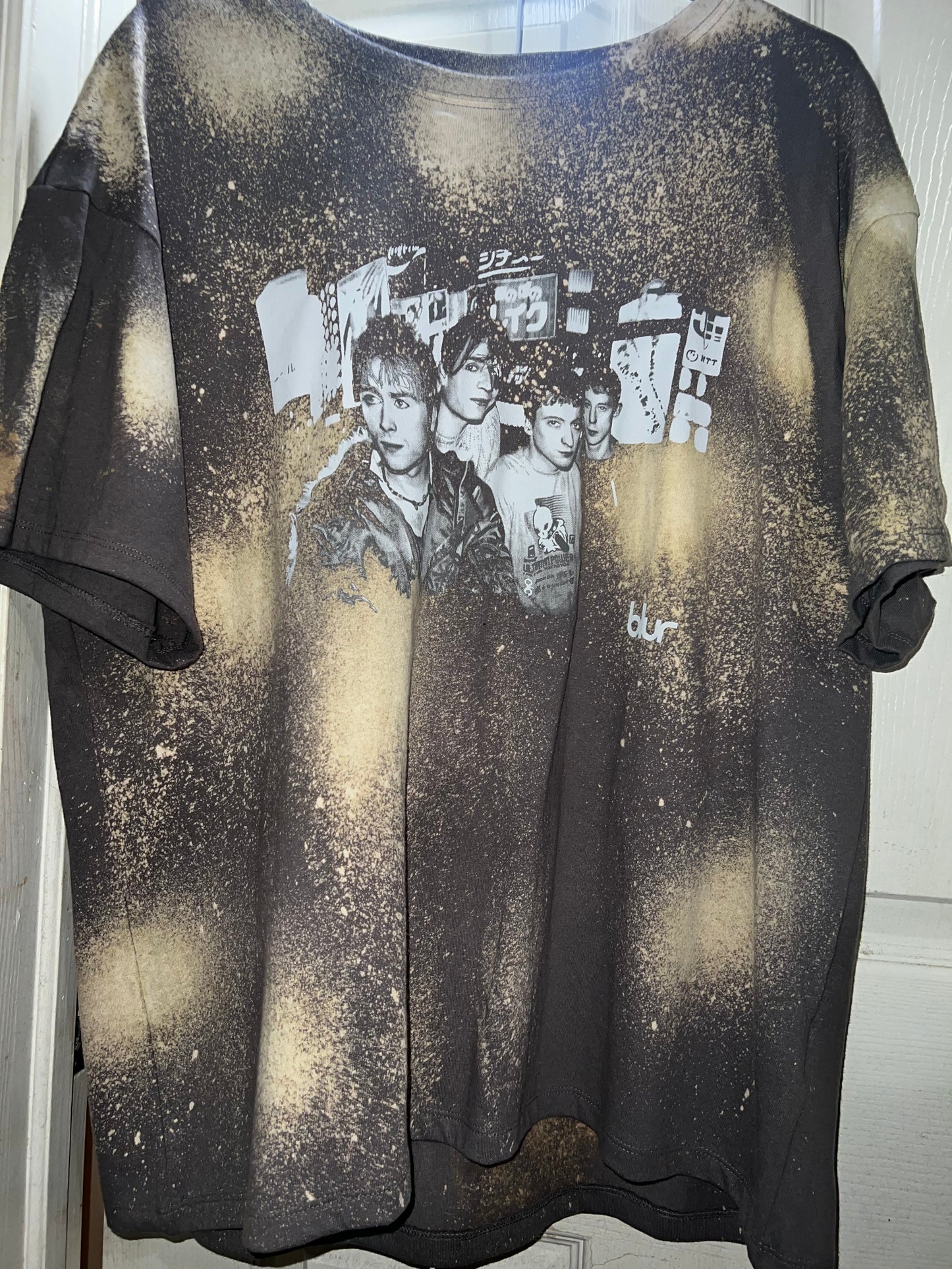 Bleached Blur Oversized Distressed Tee