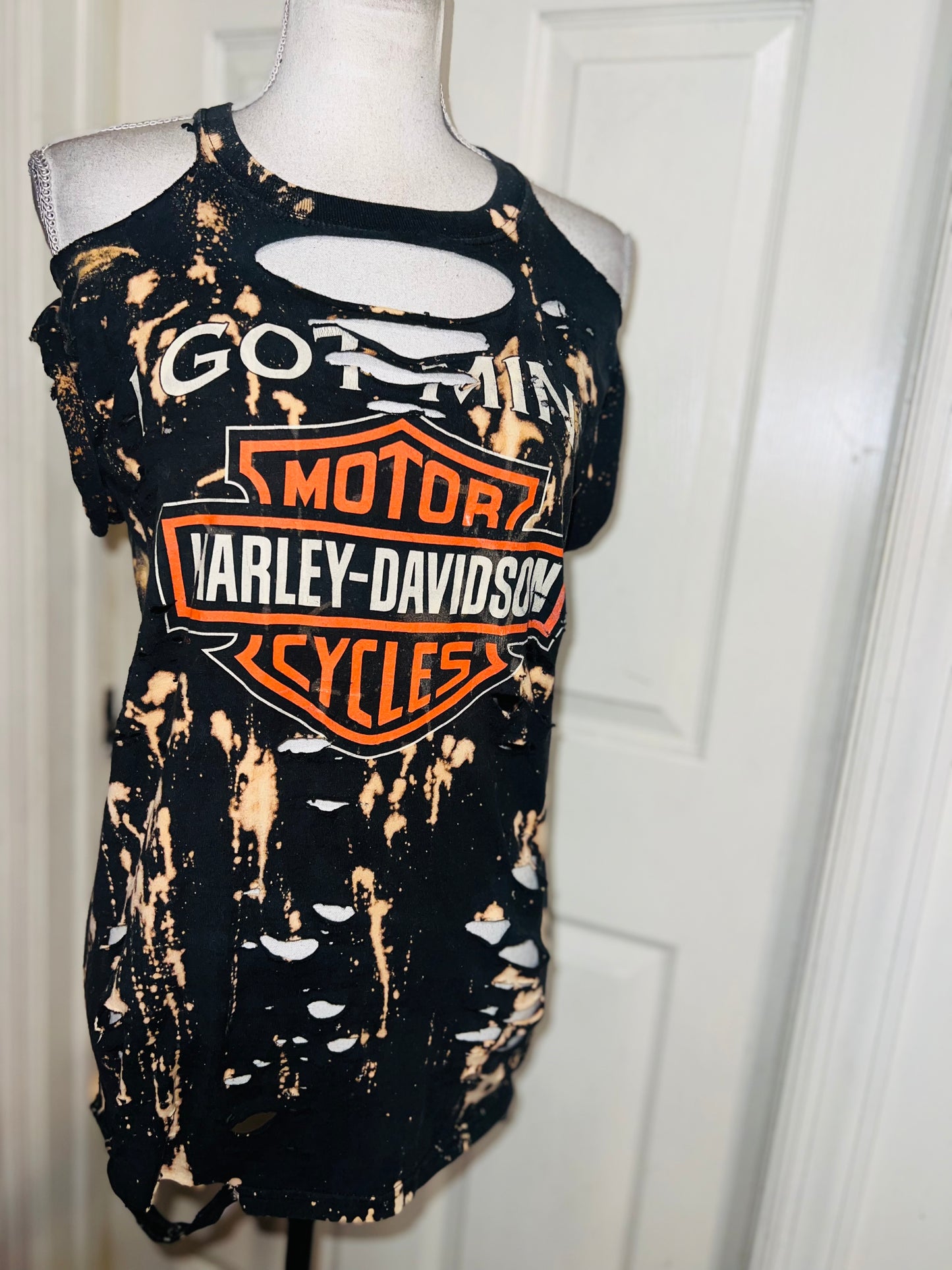 Harley Davidson Bleached Double Sided Distressed Tee